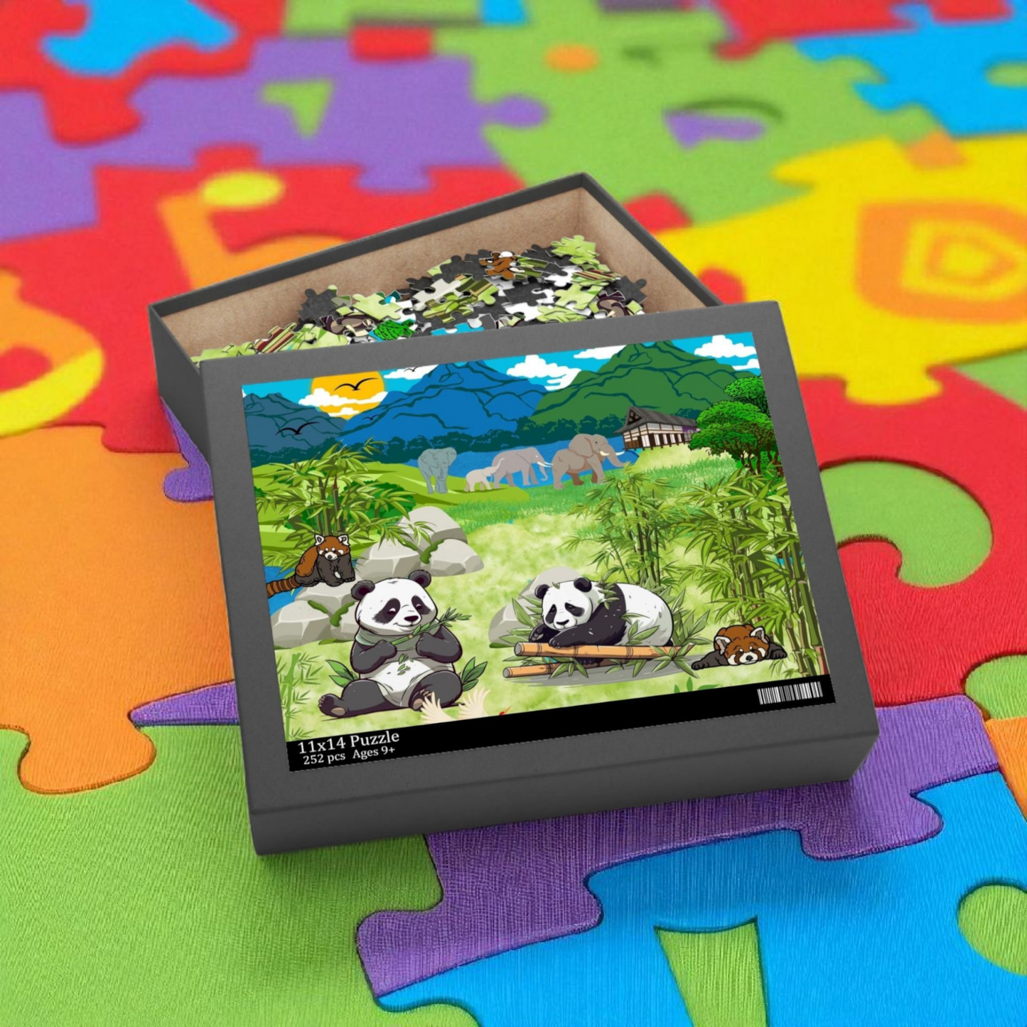 Panda Paradise Puzzle - 120, 252, 500-Piece Nature Jigsaw for Animal Lovers
