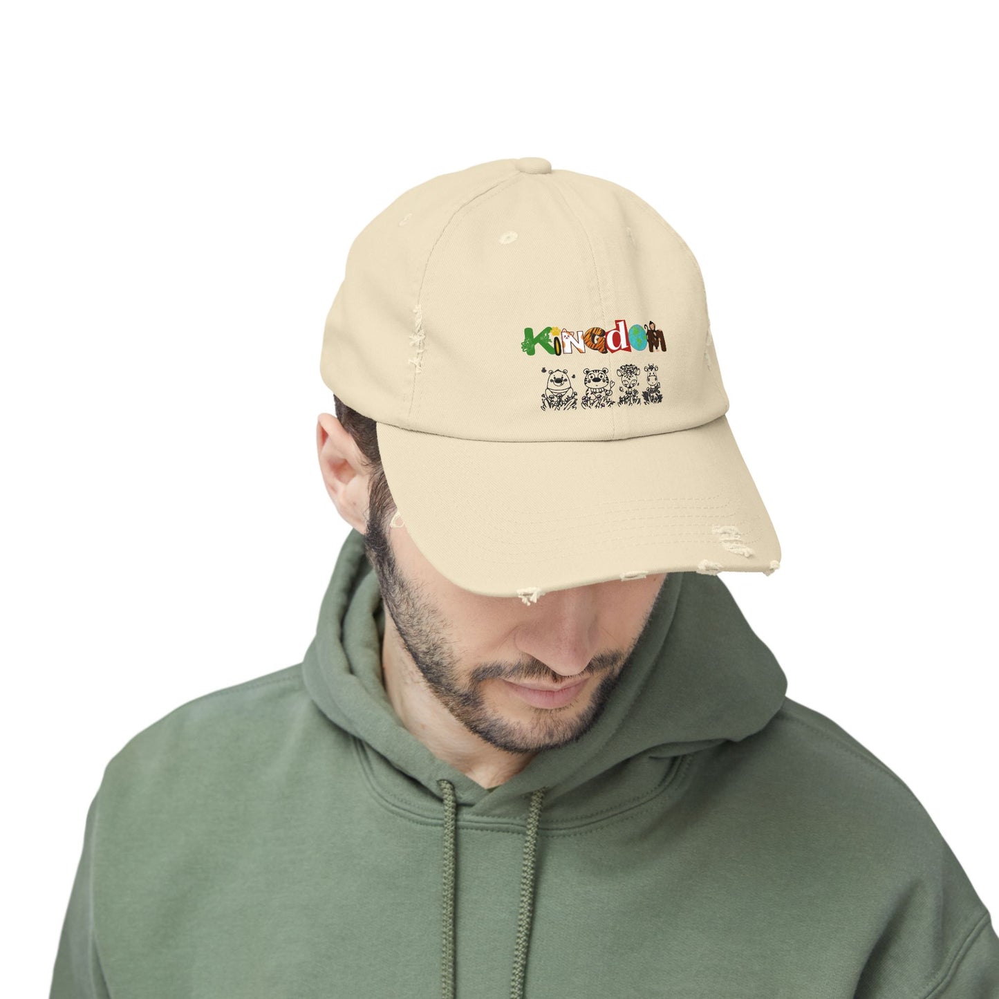 Graphic animal-themed Unisex Distressed Cap