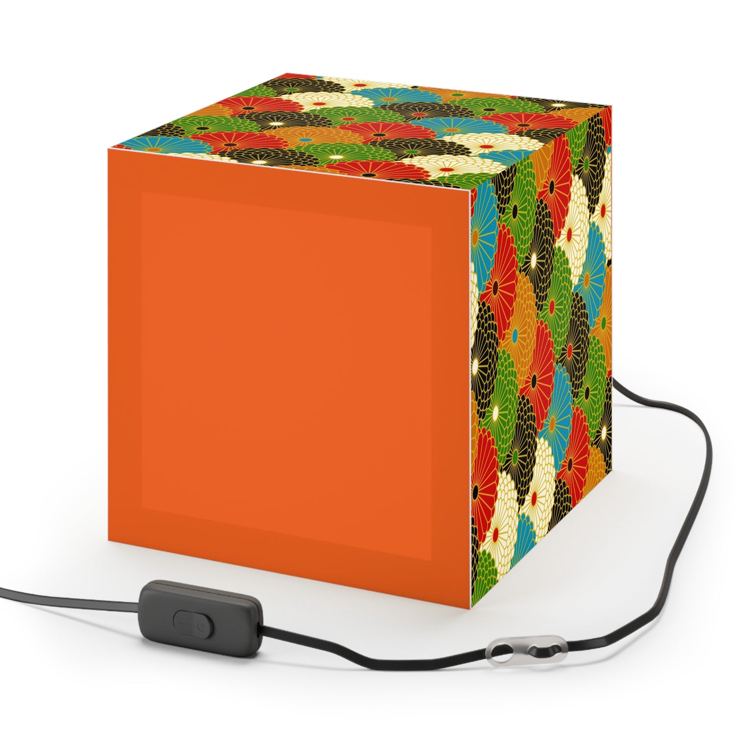 Japanese Fan Pattern Light Cube Lamp – Colorful Retro Geometric Table & Night Light