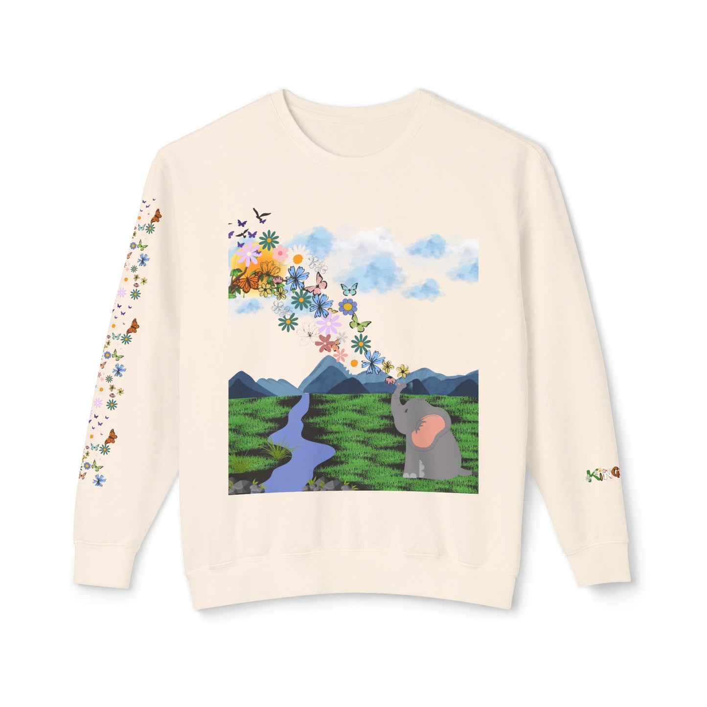 ElephantUnisex Sweatshirt, Handcrafted Space Design Comfy Pullover, Celestial Print
