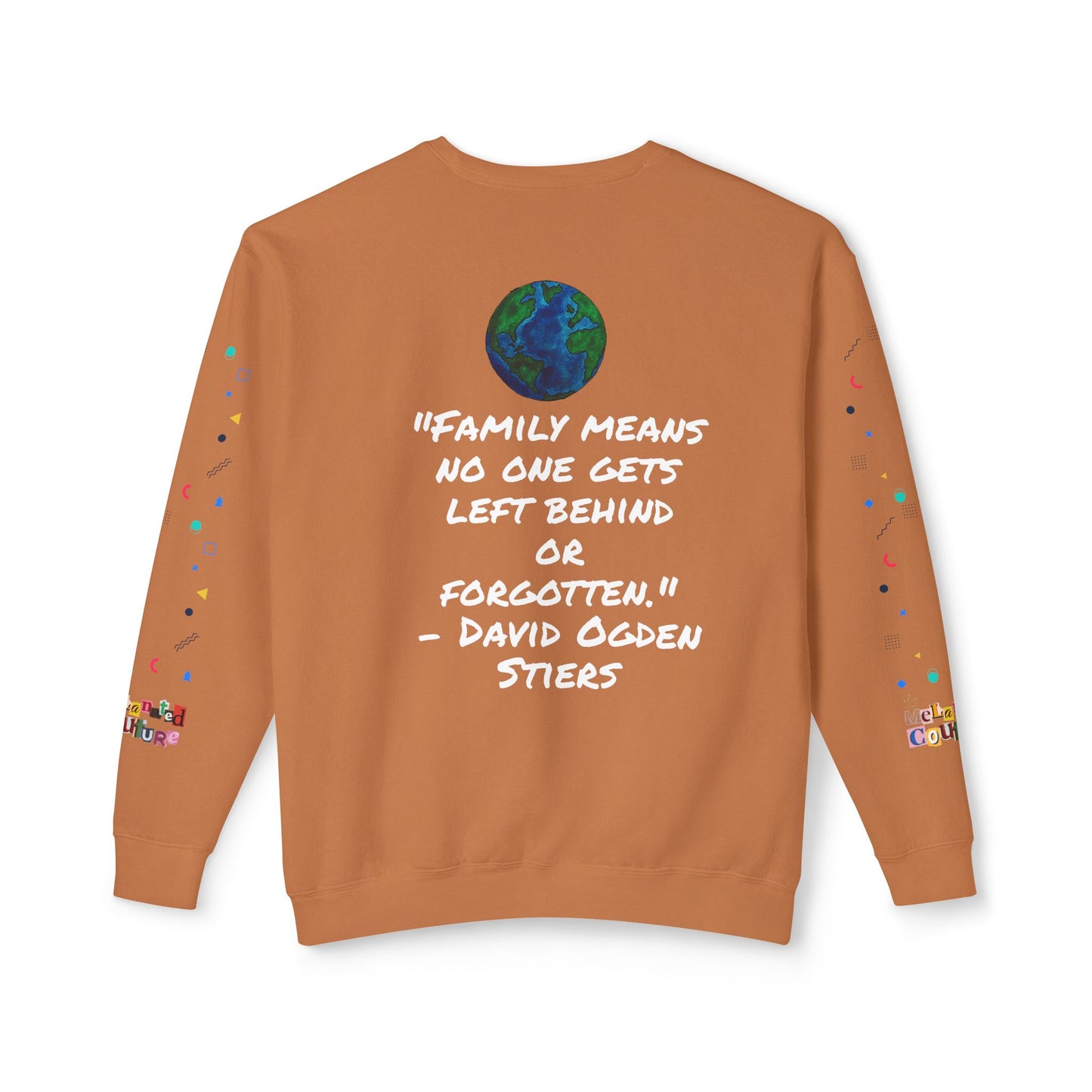 Bold Ethnic Unisex Light Weight Crewneck, Hand-drawn Tribal Family Doodle Design