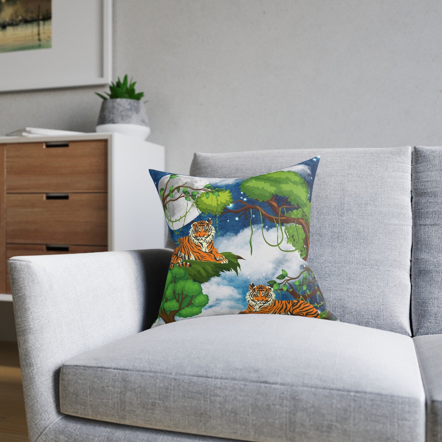 Cozy Tiger Jungle Square Pillow - Perfect for Nature Lovers