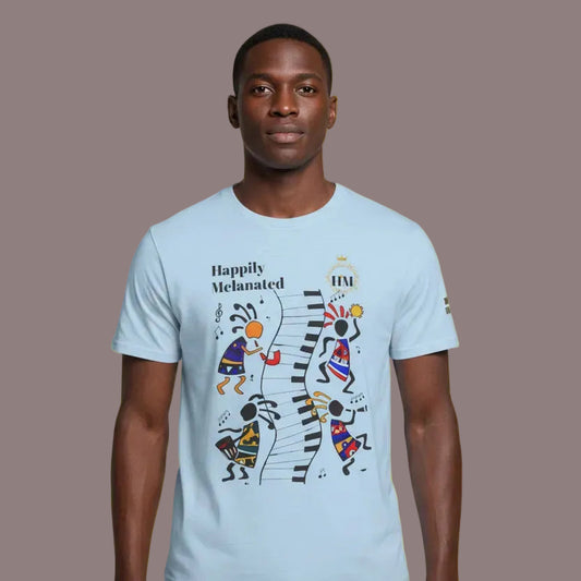 Afro Music, Piano Graphic Unisex Tee, Hand Drawn Music Shirt, Jazz Lover Gift, Musical Art