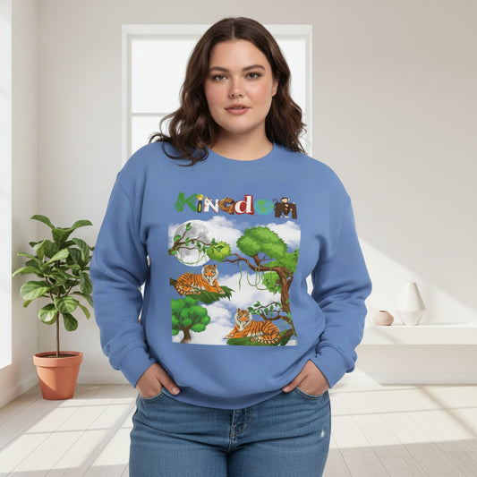 Tiger Jungle Unisex Sweatshirt, Wild Animals Garment-Dyed Jumper, Wildlife Sweatshirt, Tiger Print