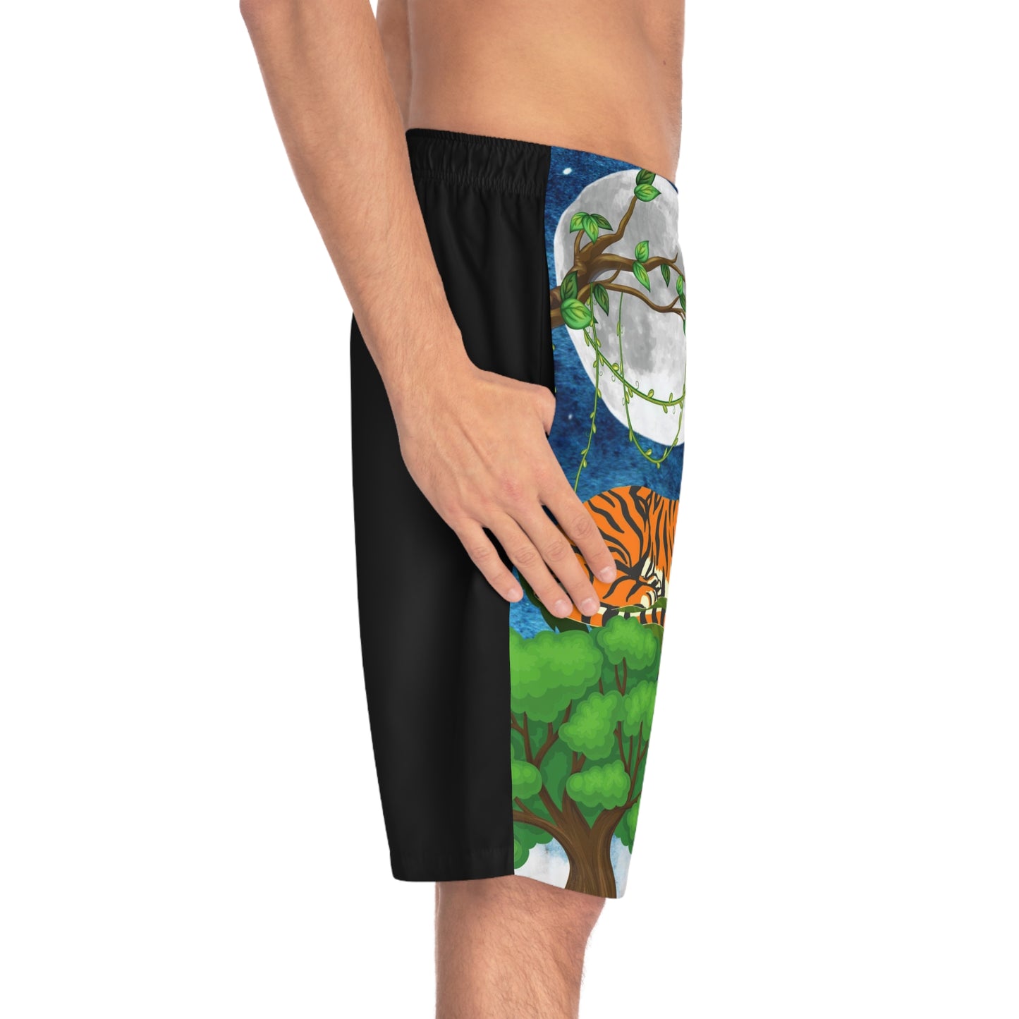 Men's Jungle Tiger Board Shorts - Stylish Summer Swimwear for Beach Lovers