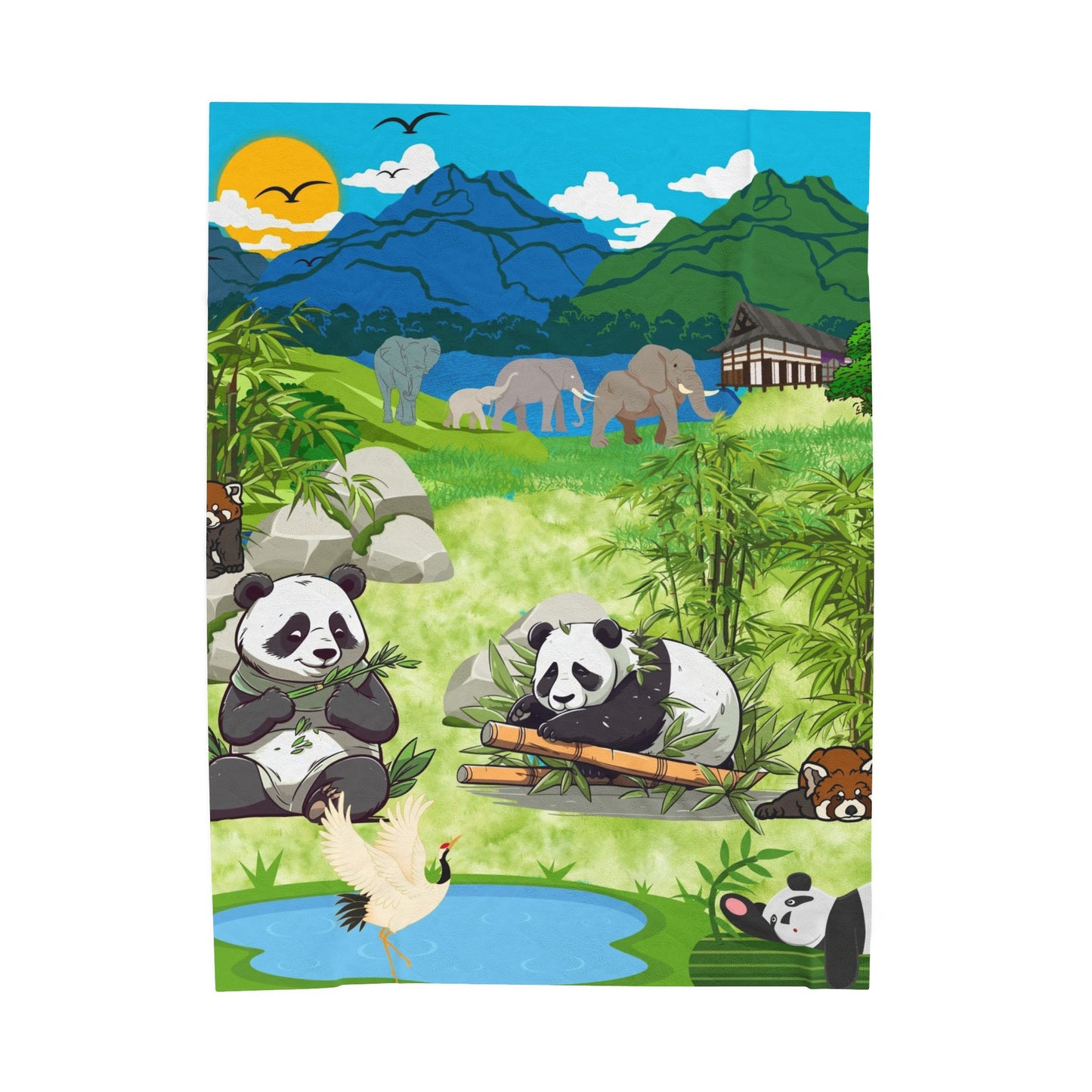 Cozy Panda Plush Blanket, Ideal for Kids' Rooms, Nursery Decor, Animal Lovers Gift