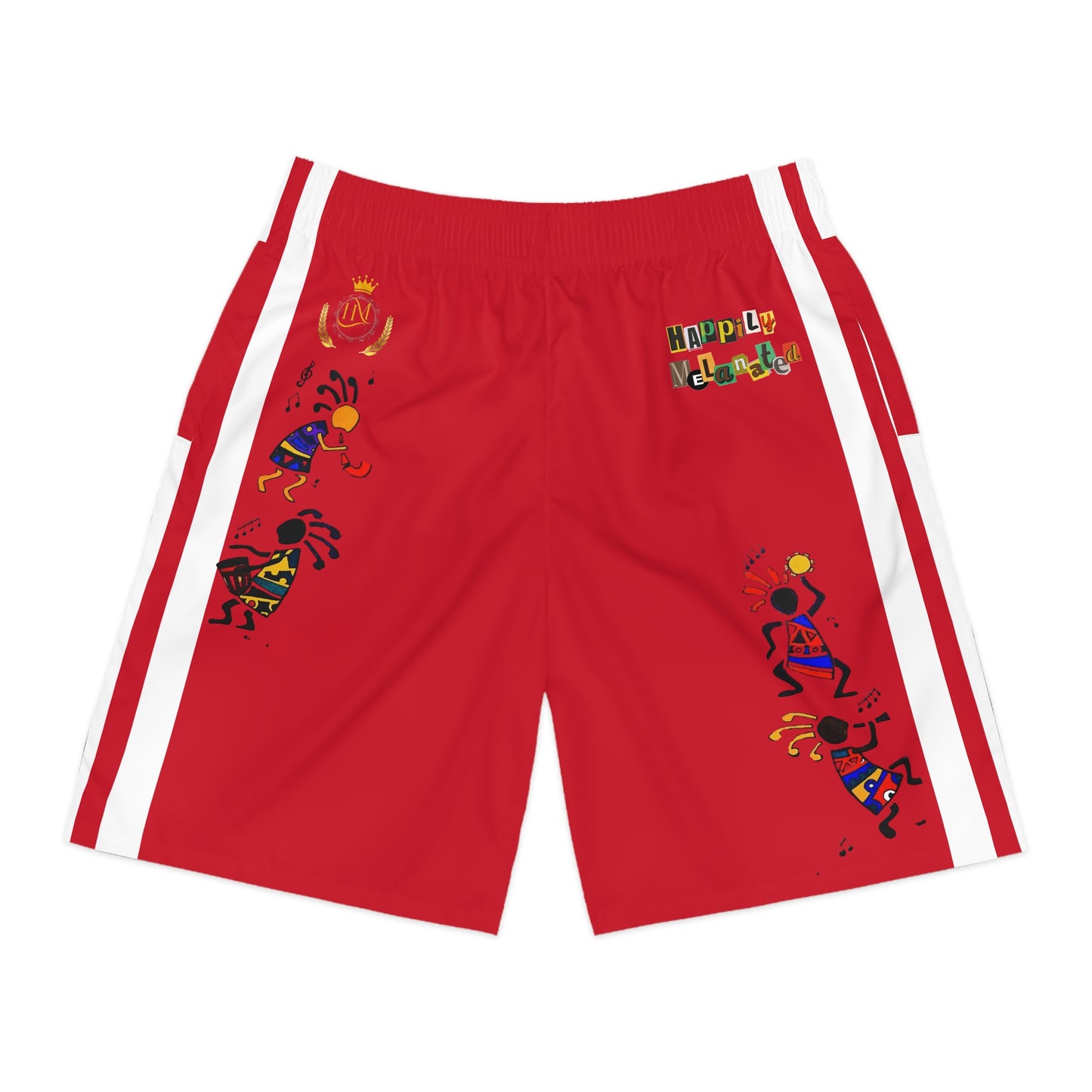 Ethnic Music Cartoon Men's Jogger Shorts - Happily Celebrating Heritage