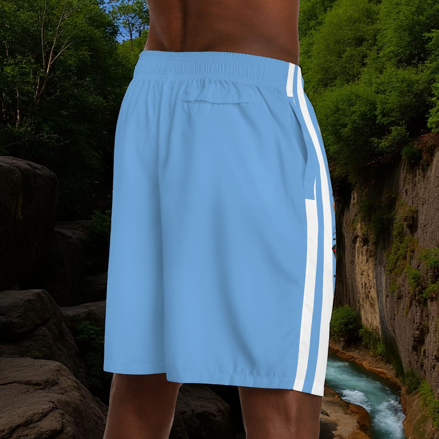 Ethnic Music Cartoon Men's Jogger Shorts - Happily Celebrating Heritage
