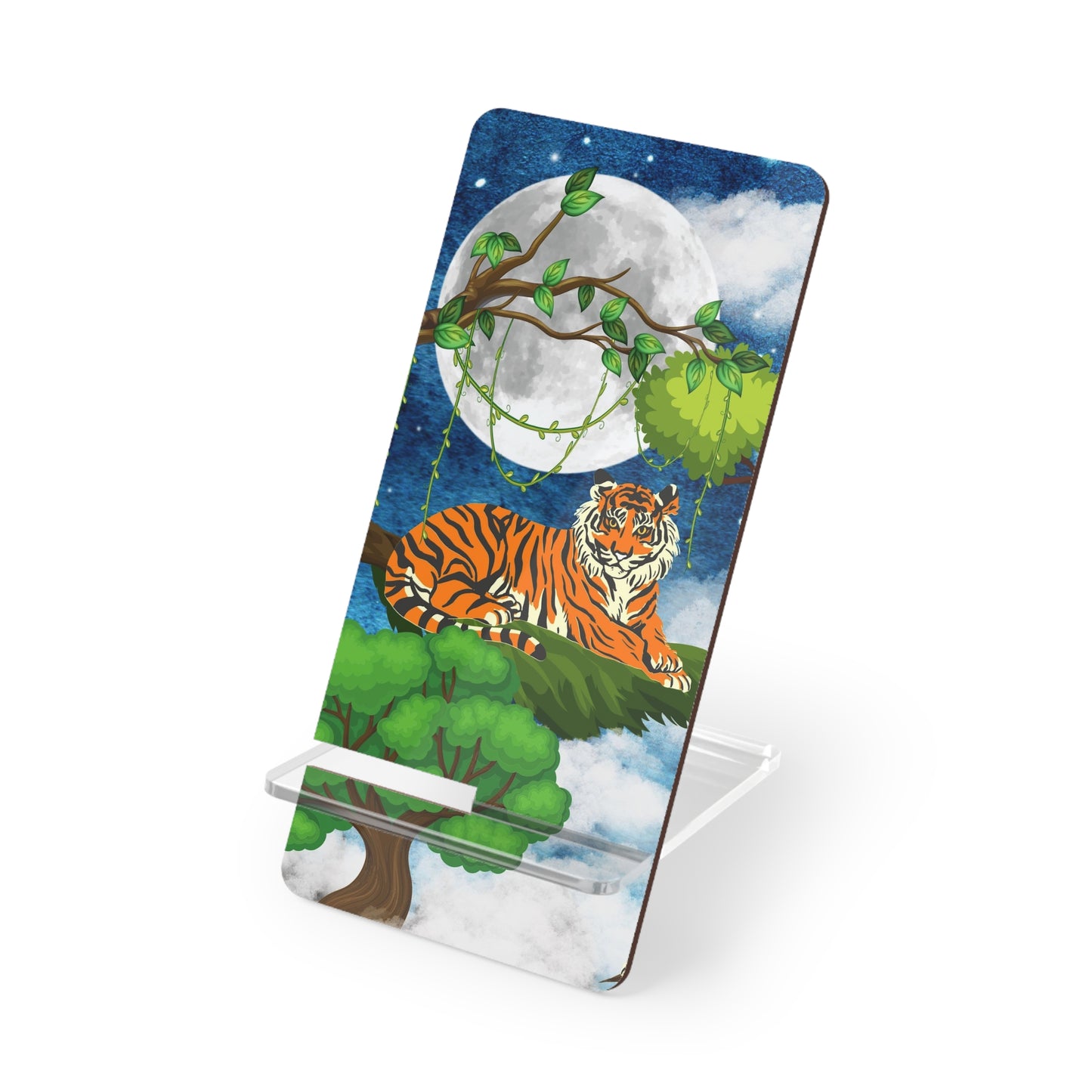 Tiger-Themed Smartphone Display Stand - Jungle Night Design