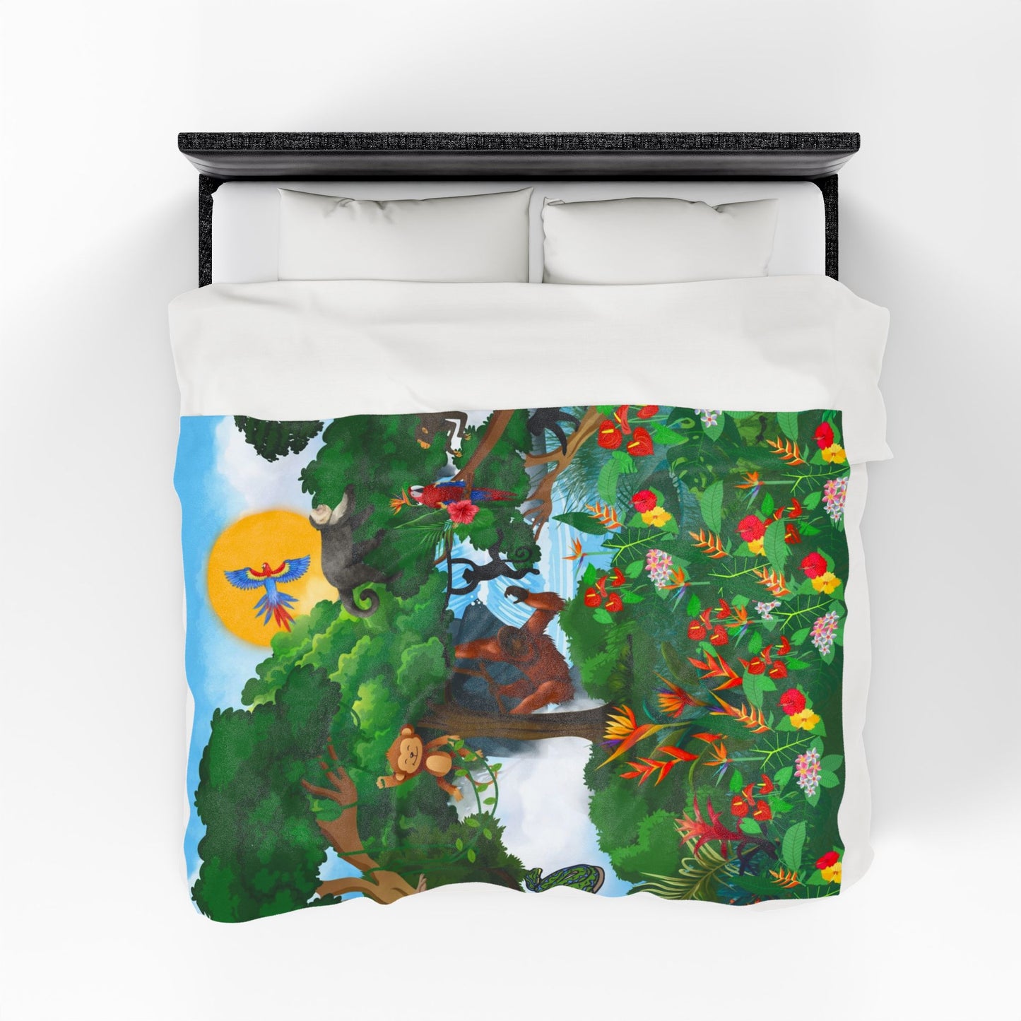 Jungle Adventure Velveteen Plush Blanket - Soft and Cozy for Kids and Adults