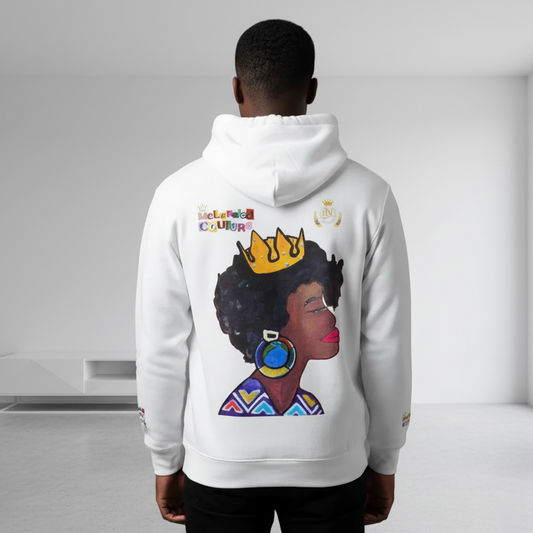 Crowned Black Woman Art Graphic Unisex Oversize Fleeced Hoodie