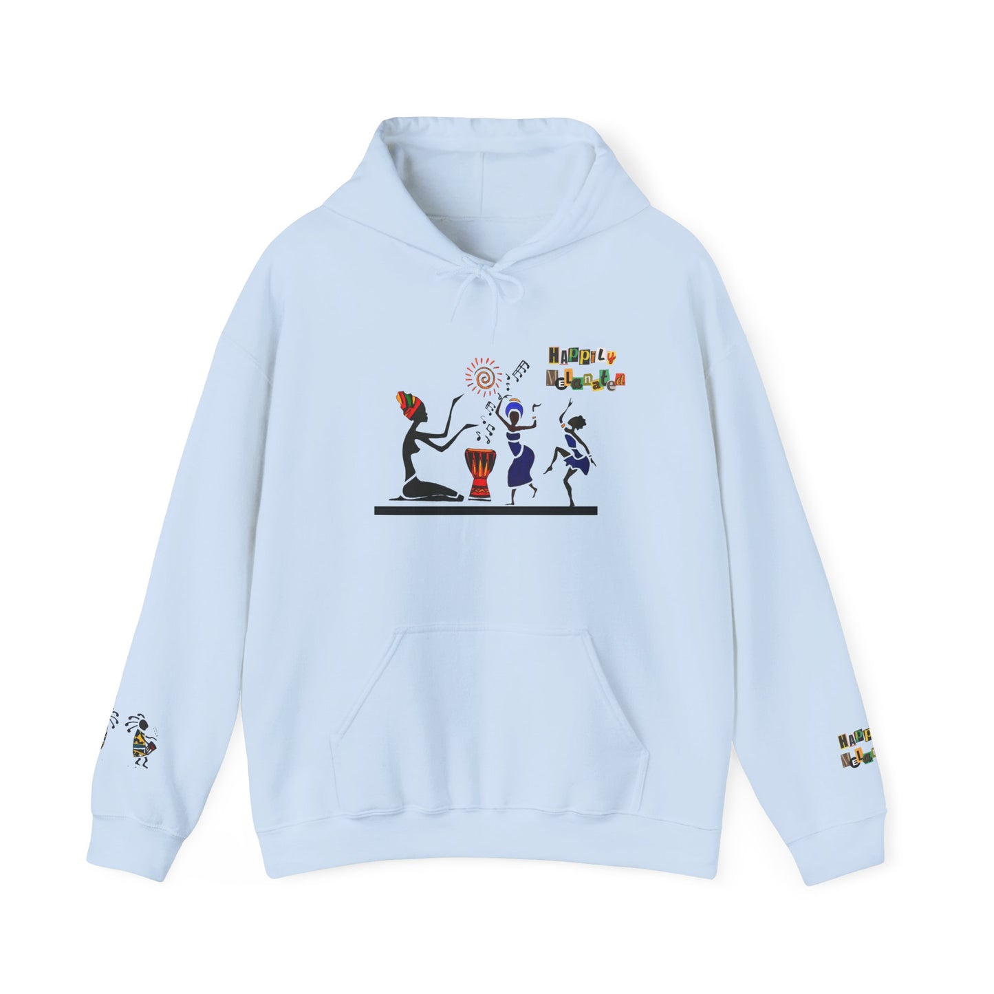 Ethnic Streetwear Unisex Heavy Blend, Hand-Drawn Tribal Music Art, Daily Wear