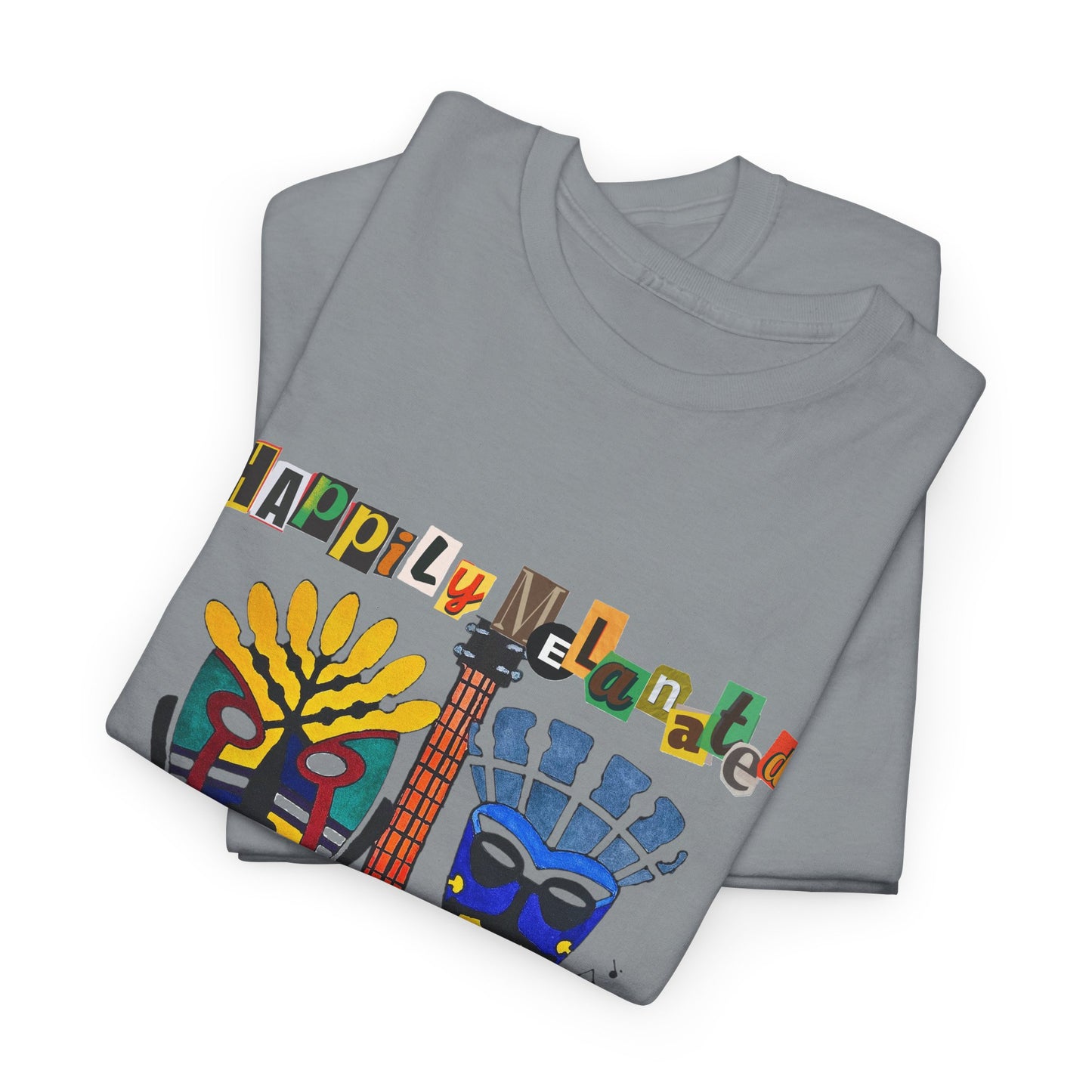 Guitar Art Tribal Masks Unisex Tee, Music Lover Graphic Shirt, Unique Handcrafted Tee