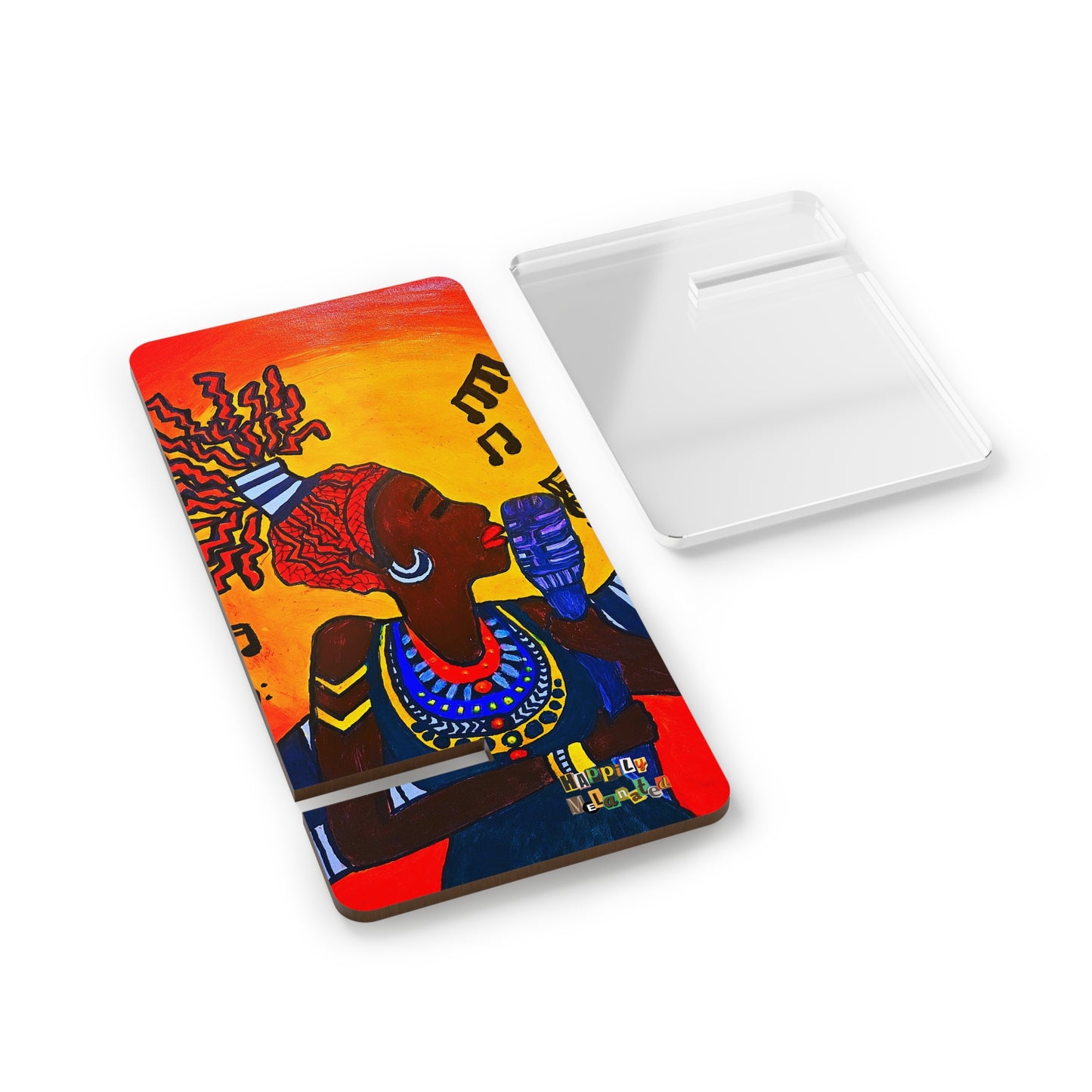 Artistic Smartphone Display Stand - Vibrant Music Theme