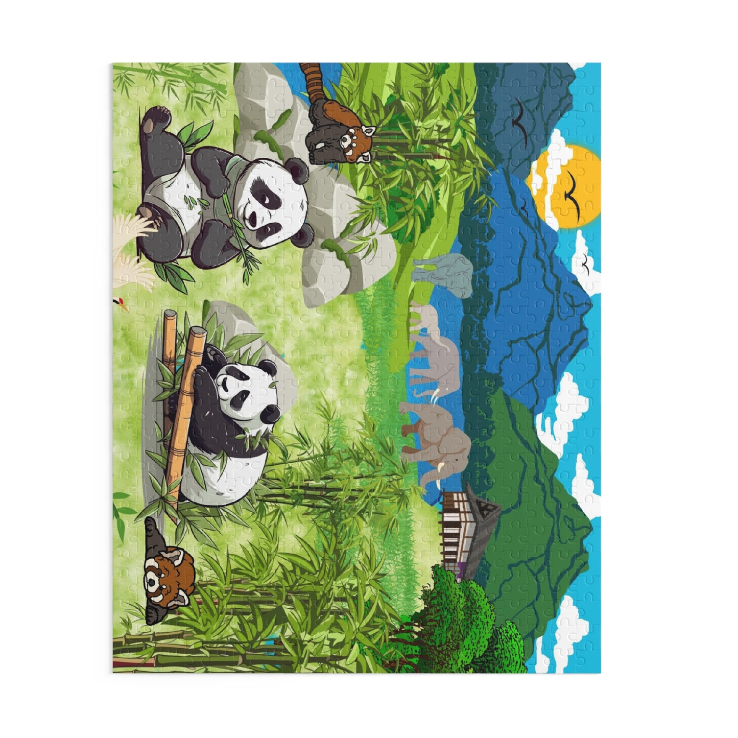 Panda Paradise Puzzle - 120, 252, 500-Piece Nature Jigsaw for Animal Lovers