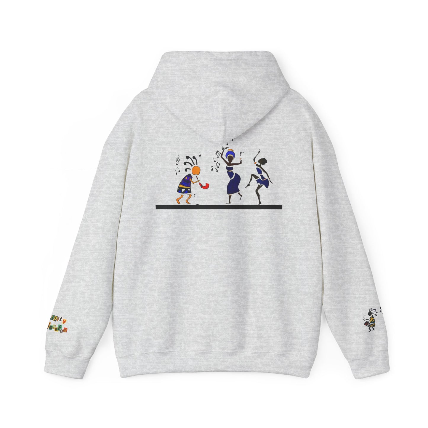 Ethnic Streetwear Unisex Heavy Blend, Hand-Drawn Tribal Music Art, Daily Wear