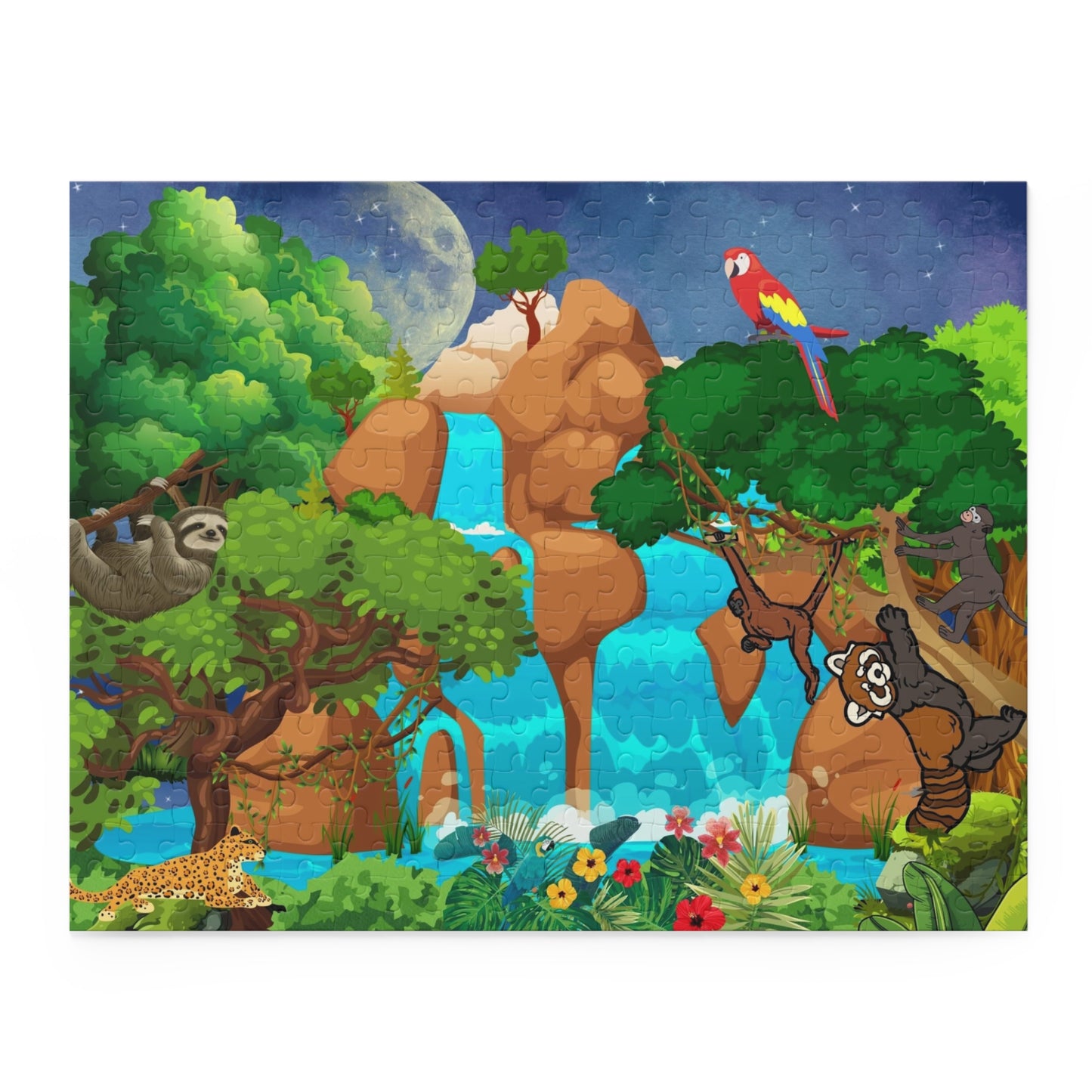 Vibrant Jungle Adventure Puzzle | 120, 252 & 500-Piece Options | Ideal Family Game Night