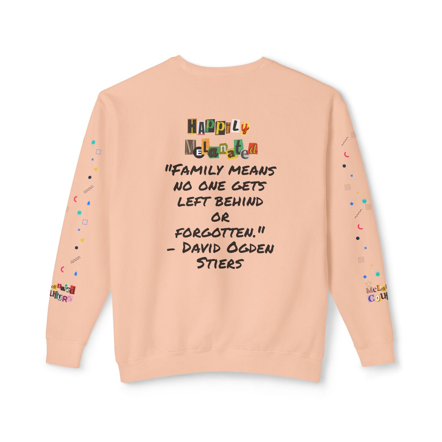 Bold Ethnic Unisex Light Weight Crewneck, Hand-drawn Tribal Family Doodle Design