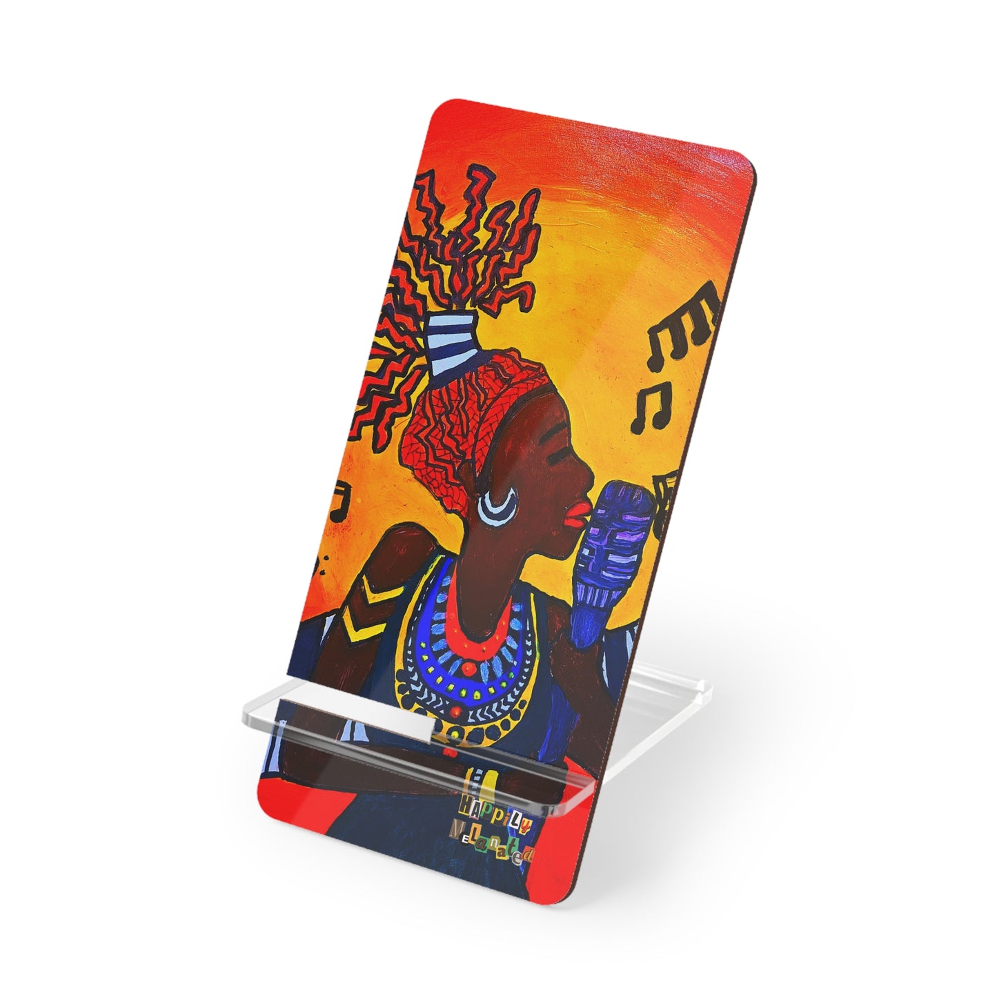 Artistic Smartphone Display Stand - Vibrant Music Theme