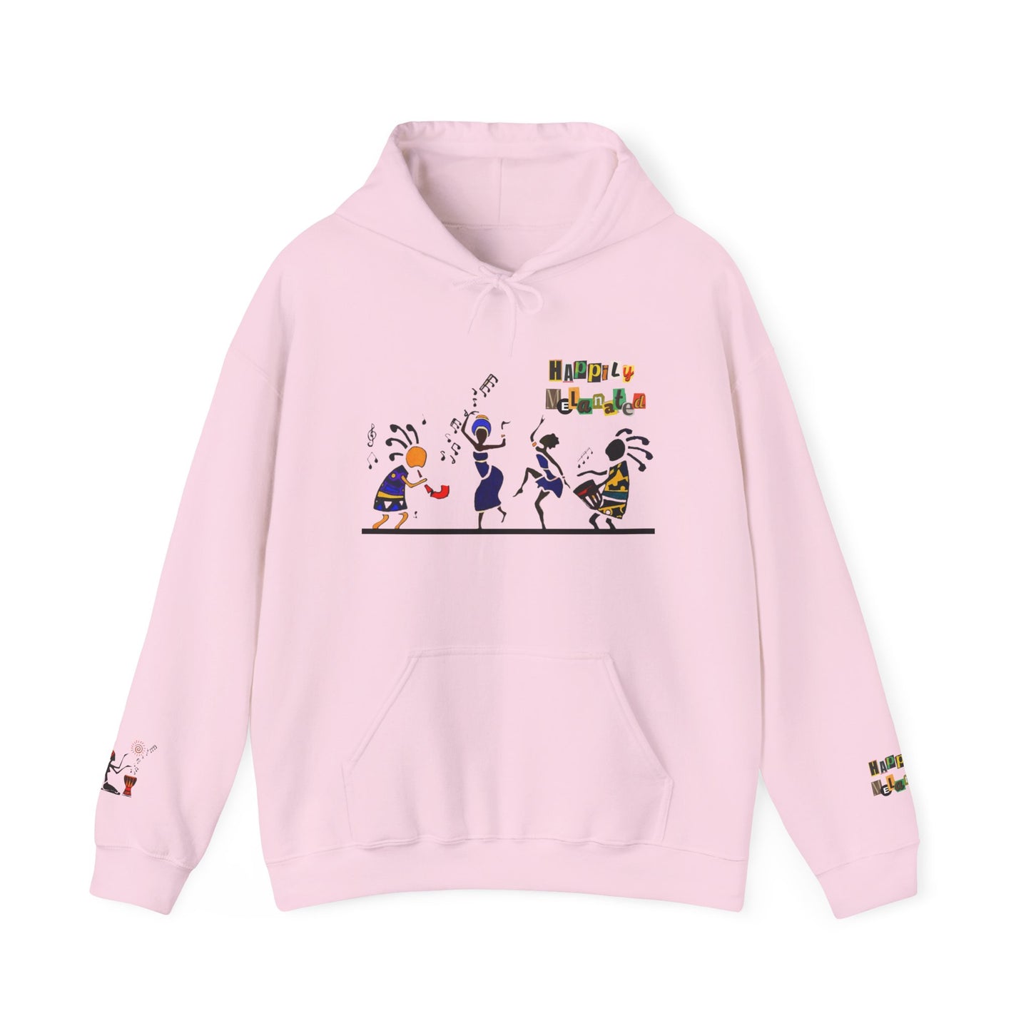 Ethnic Streetwear Pullover Hoodie, Hand-Drawn Tribal Music Art, Urban Fashion