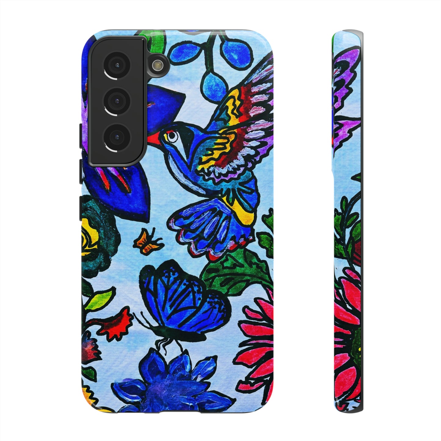 Floral Animal Art Phone Case - Spring Themed, Double Layered for Extra Durability - Tailored for iPhone/Samsung/Pixel