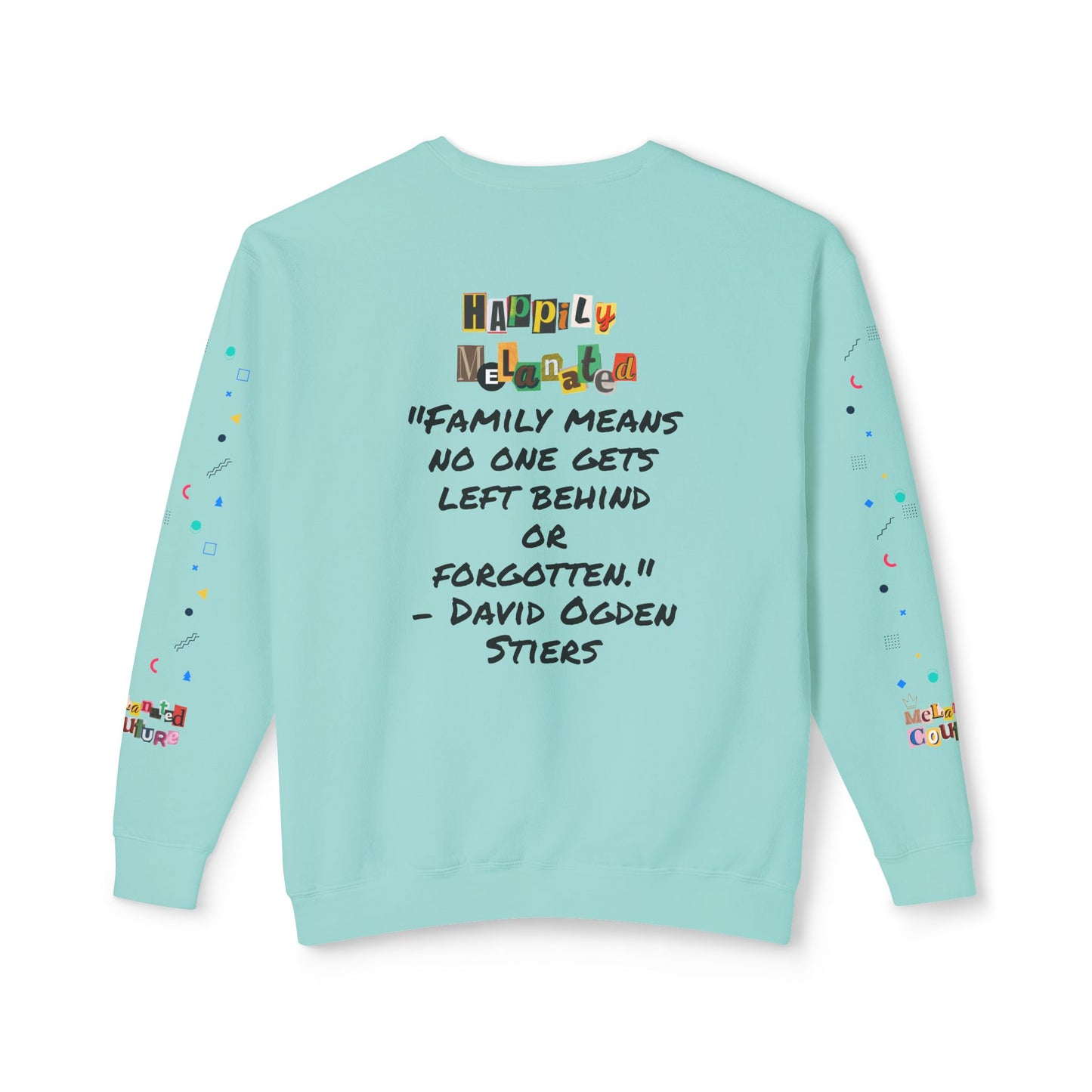 Bold Ethnic Unisex Light Weight Crewneck, Hand-drawn Tribal Family Doodle Design