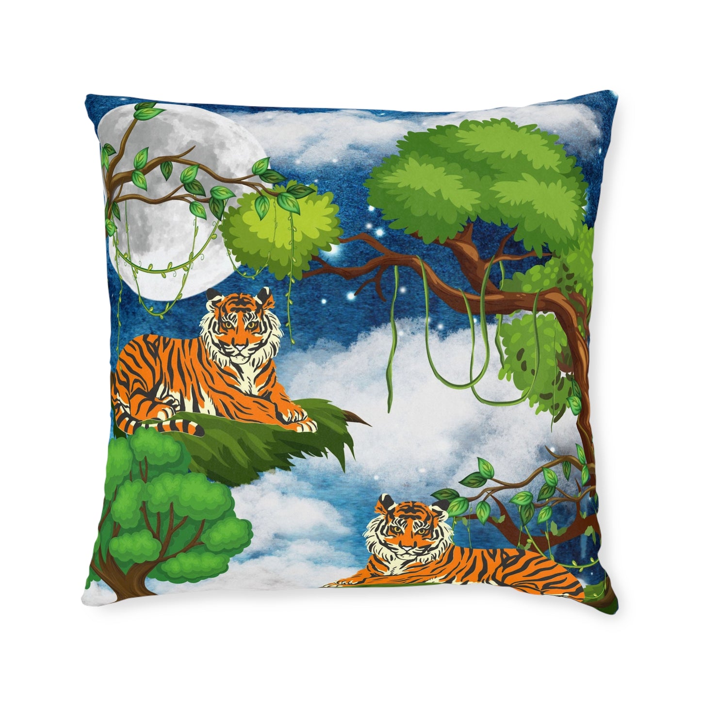 Cozy Tiger Jungle Square Pillow - Perfect for Nature Lovers