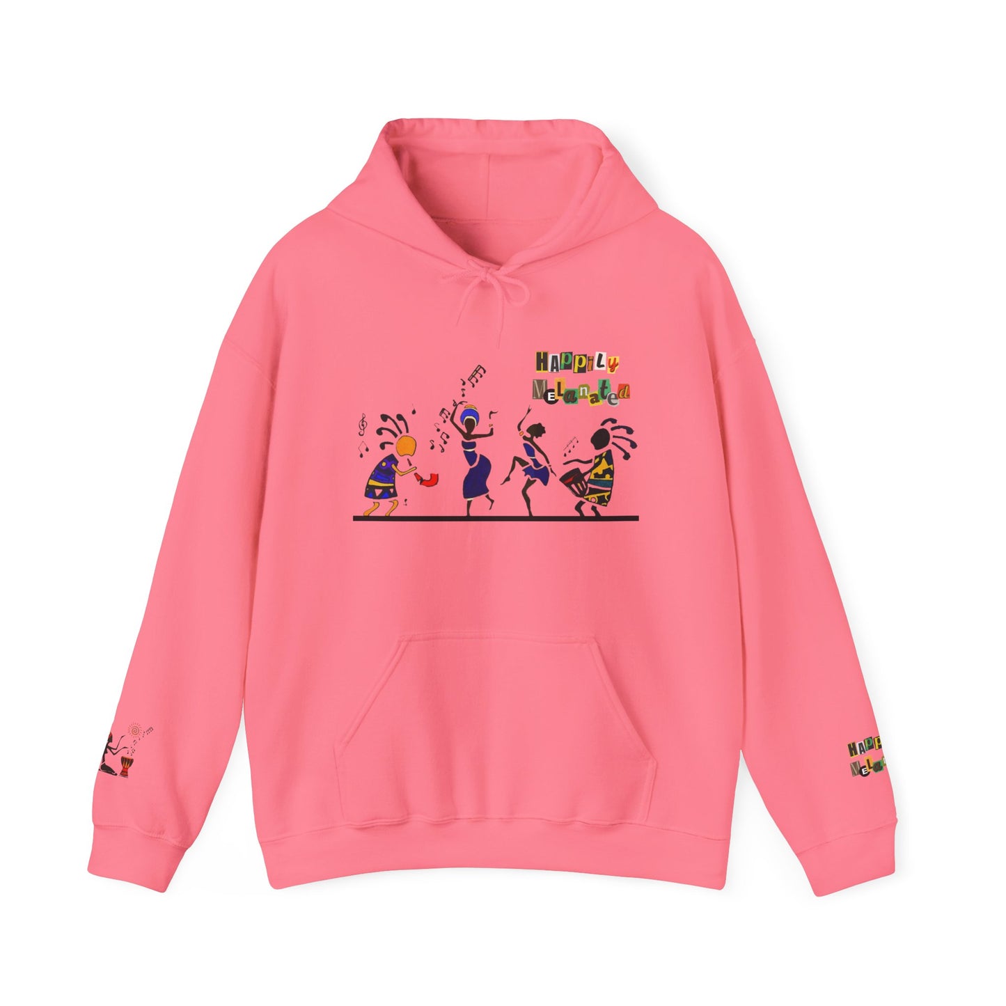 Ethnic Streetwear Pullover Hoodie, Hand-Drawn Tribal Music Art, Urban Fashion