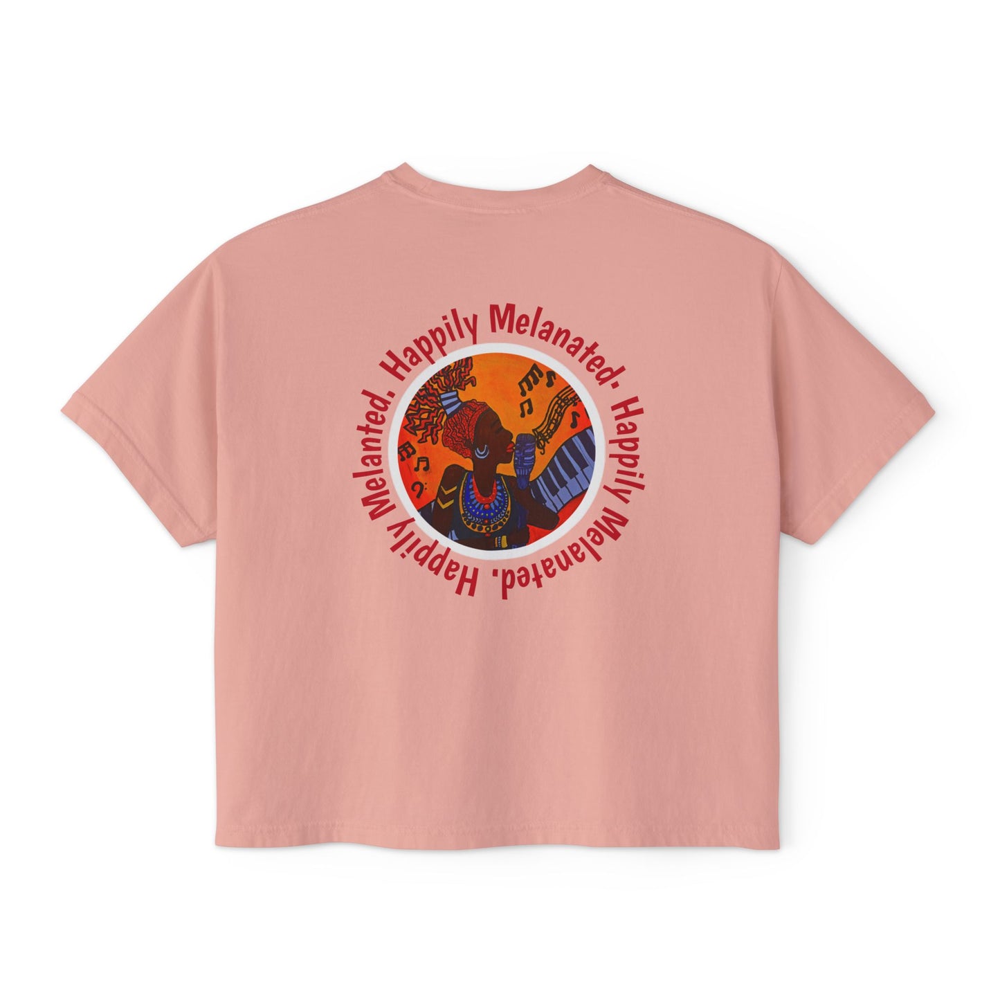 Women's Afro Music Cartoon Oversized Boxy T-shirt