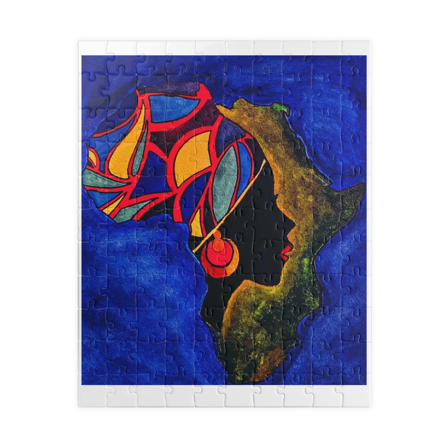 Artistic African Abstract Landscape Puzzle - Unique Design, Multiple Sizes