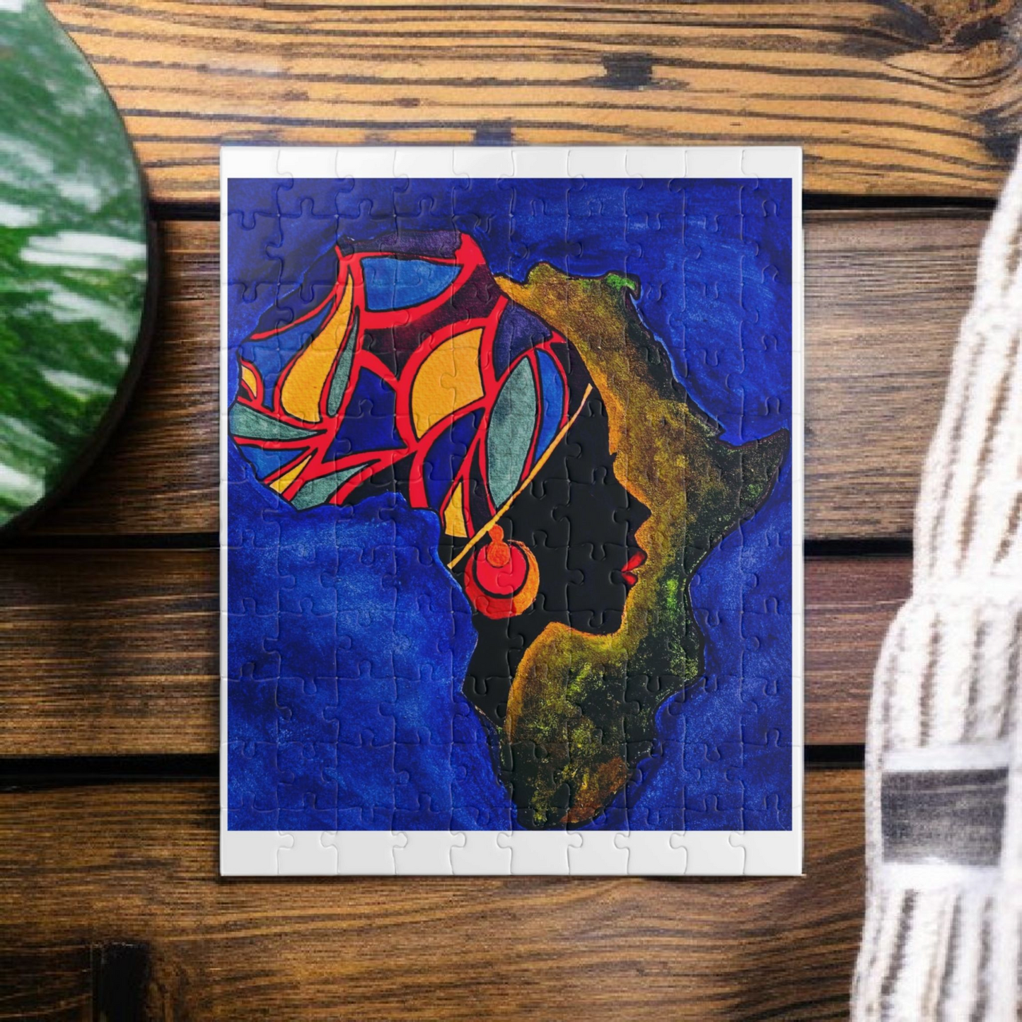 Artistic African Abstract Landscape Puzzle - Unique Design, Multiple Sizes
