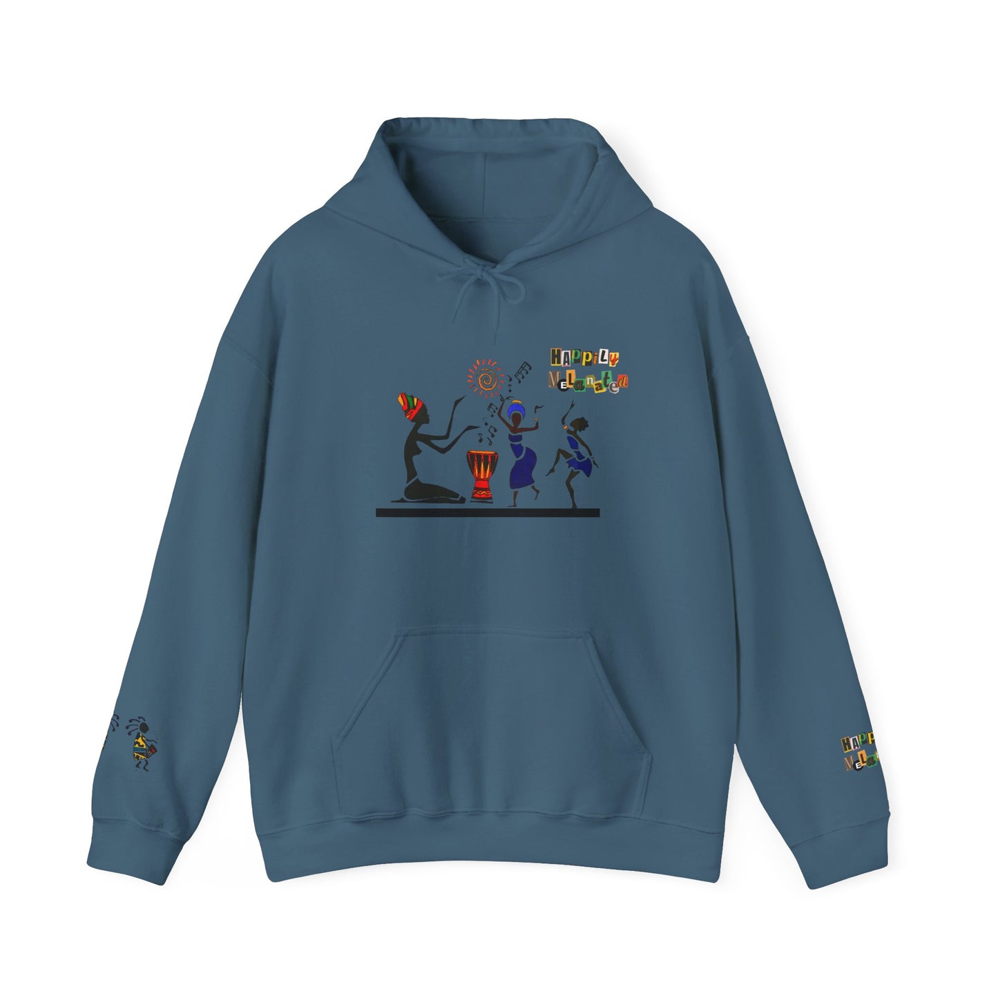 Ethnic Streetwear Unisex Heavy Blend, Hand-Drawn Tribal Music Art, Daily Wear