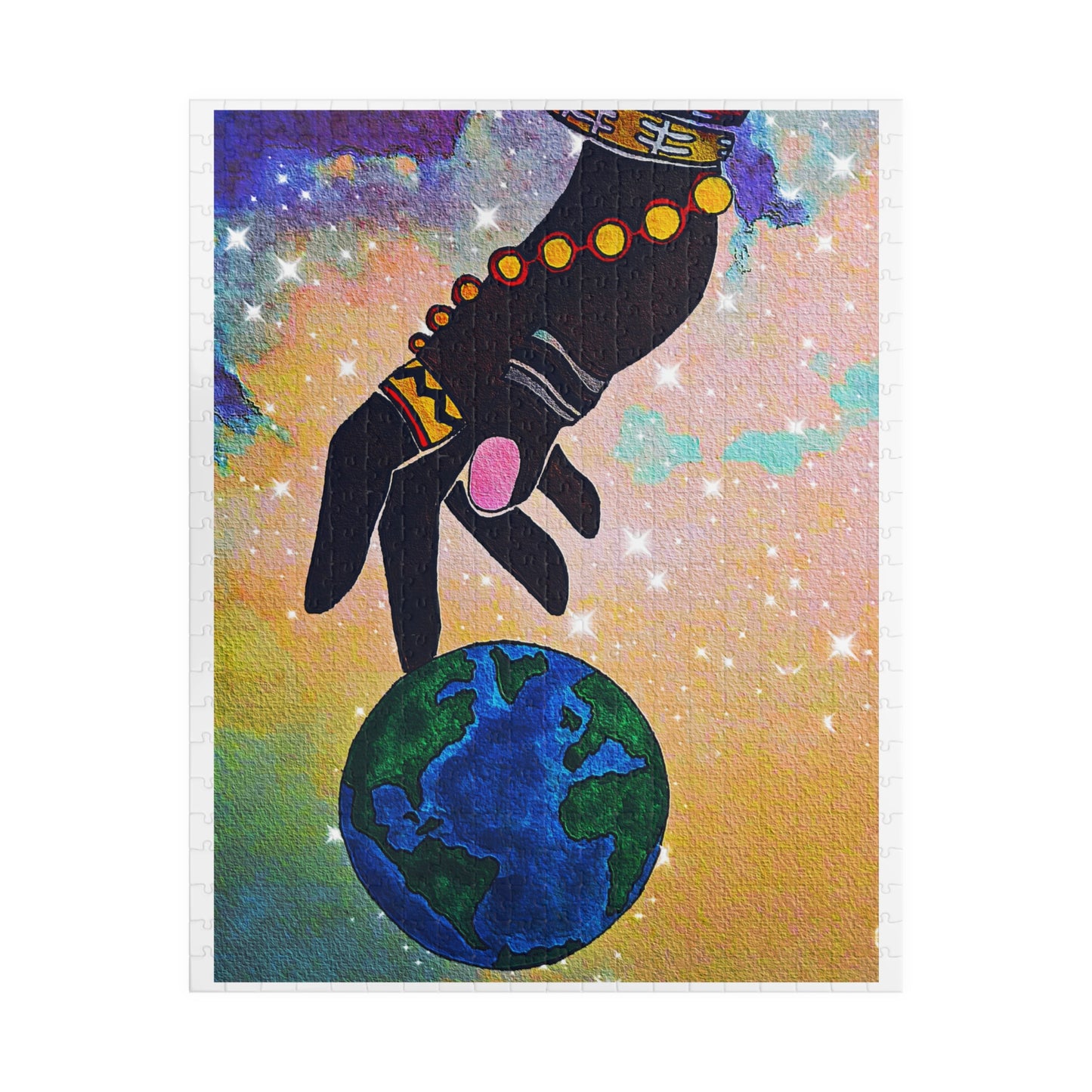 Earth Hand Illustration Puzzle - 110 to 1014 Pieces, Vibrant World Artwork