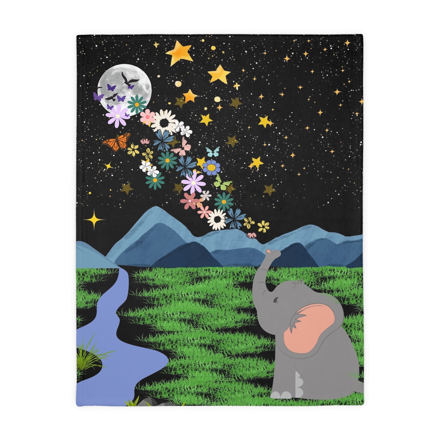 Soft Animals and Nature Themed Velveteen Microfiber Blanket, Cozy Gift for Kids
