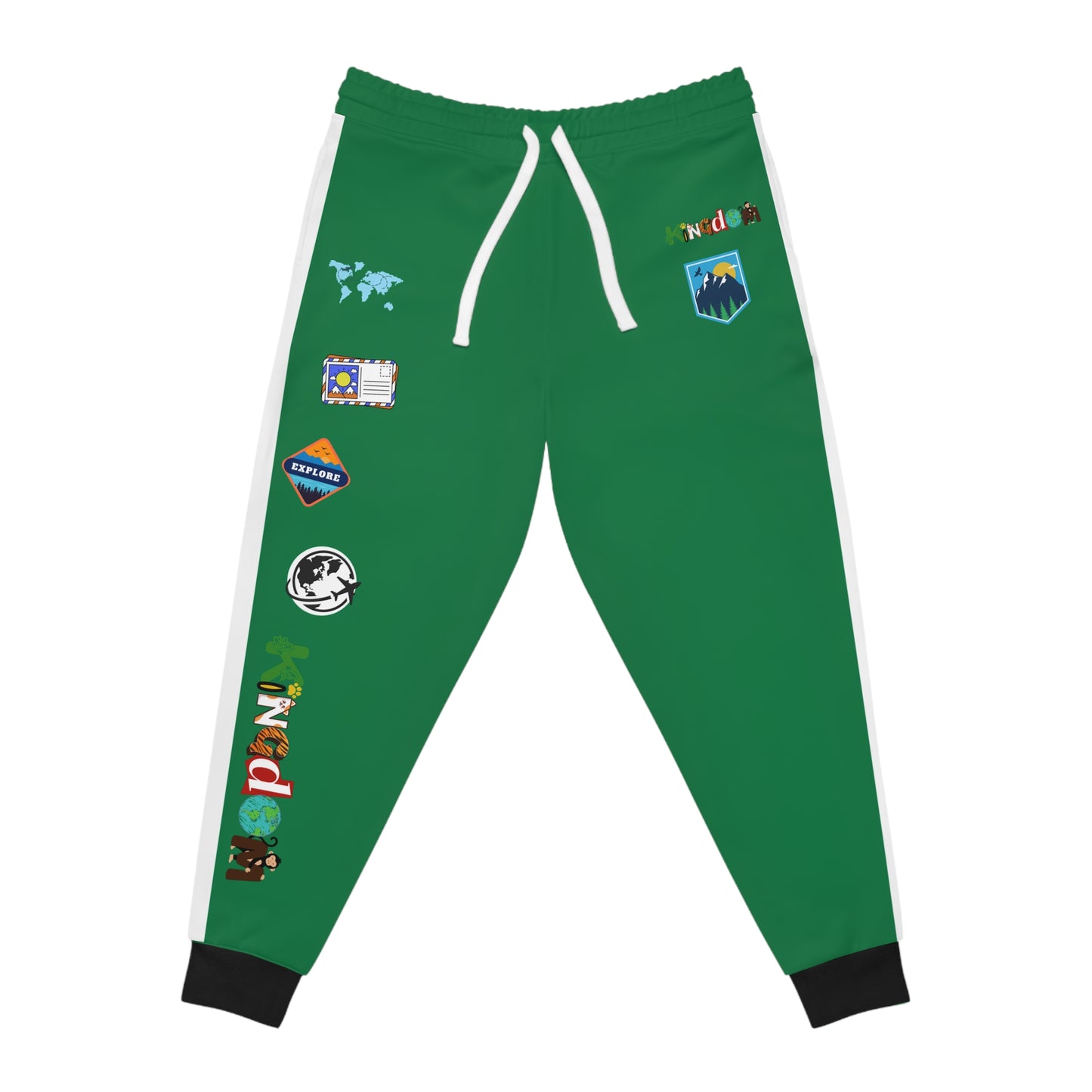 Graphic Travel-Inspired Athletic Unisex Joggers, Casual Fitness Pants
