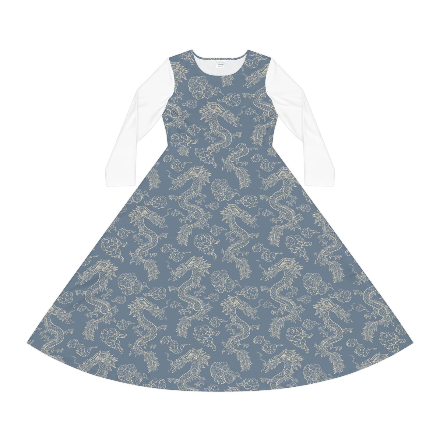Elegant Women's Long Sleeve Dance Dress, Ballet Dress, Floral Print Dress, Dancewear