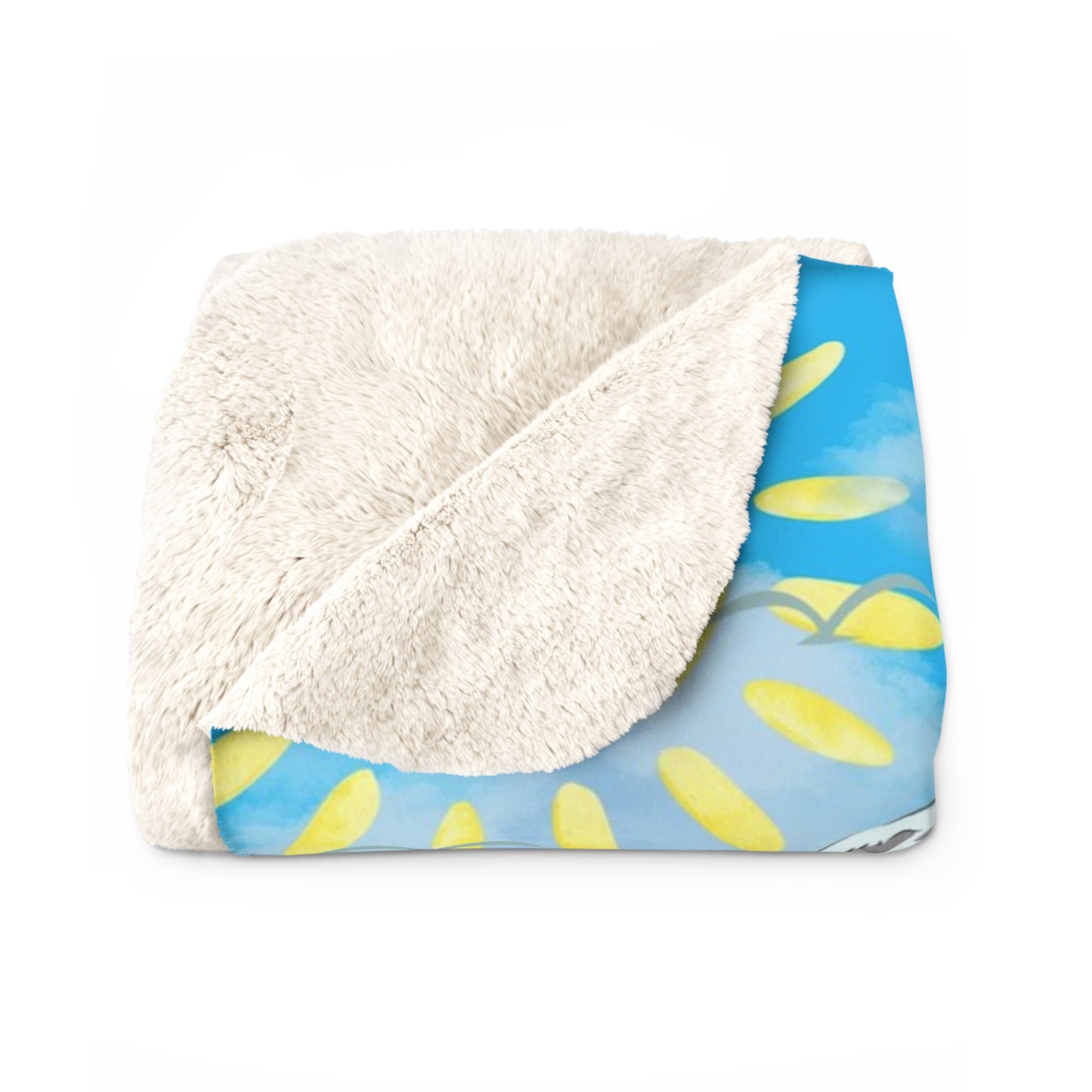 Sherpa Fleece Blanket - Ocean Vibes Whale Design Throw