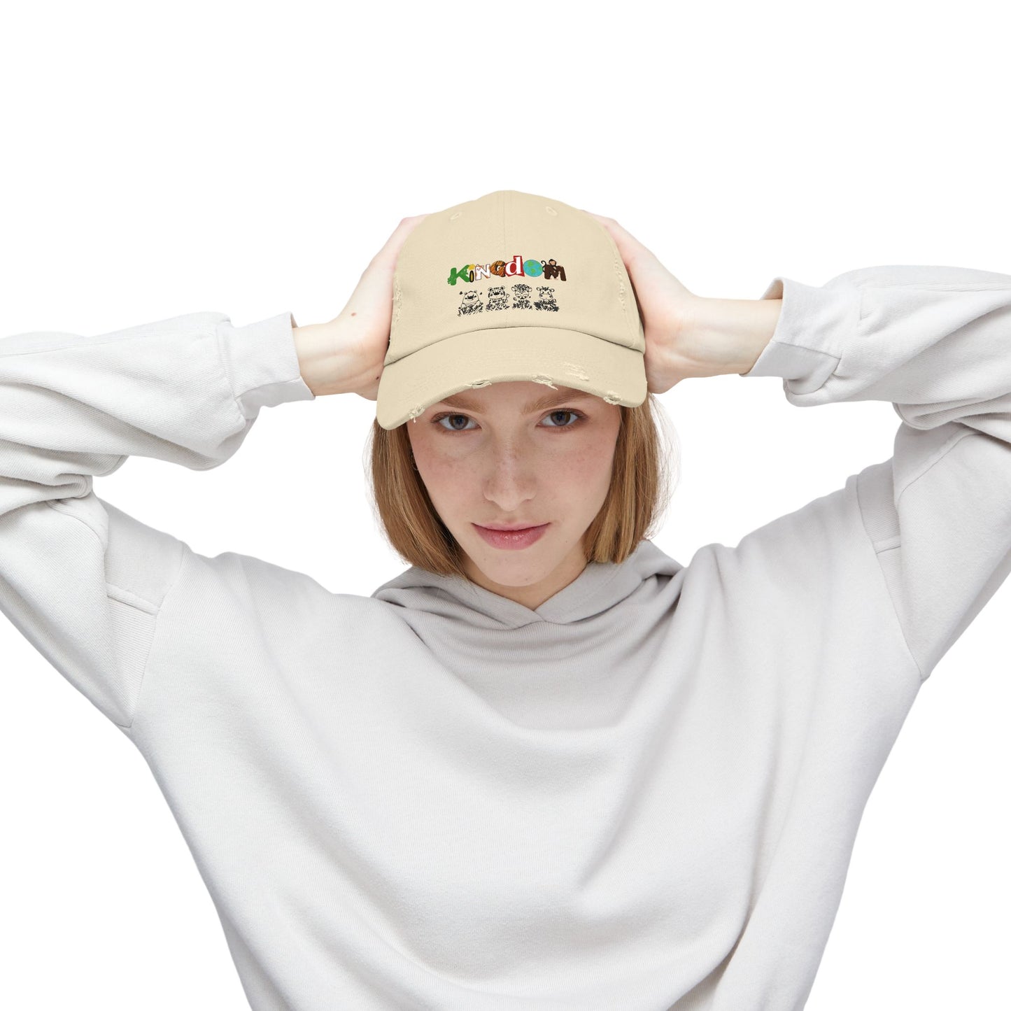 Graphic animal-themed Unisex Distressed Cap