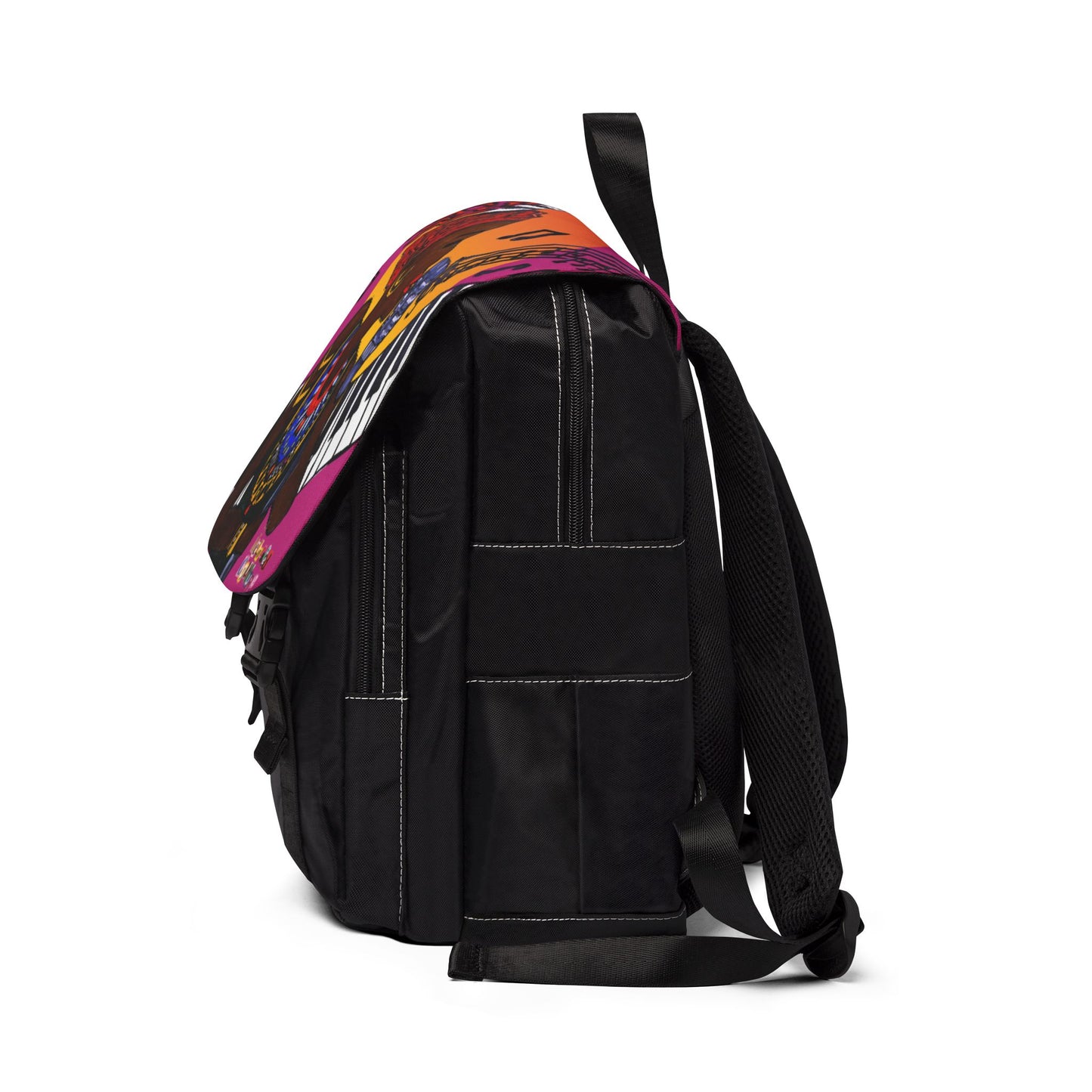 Afro Singer, Ethnic Music-Inspired Unisex Shoulder Backpack - Stylish & Functional