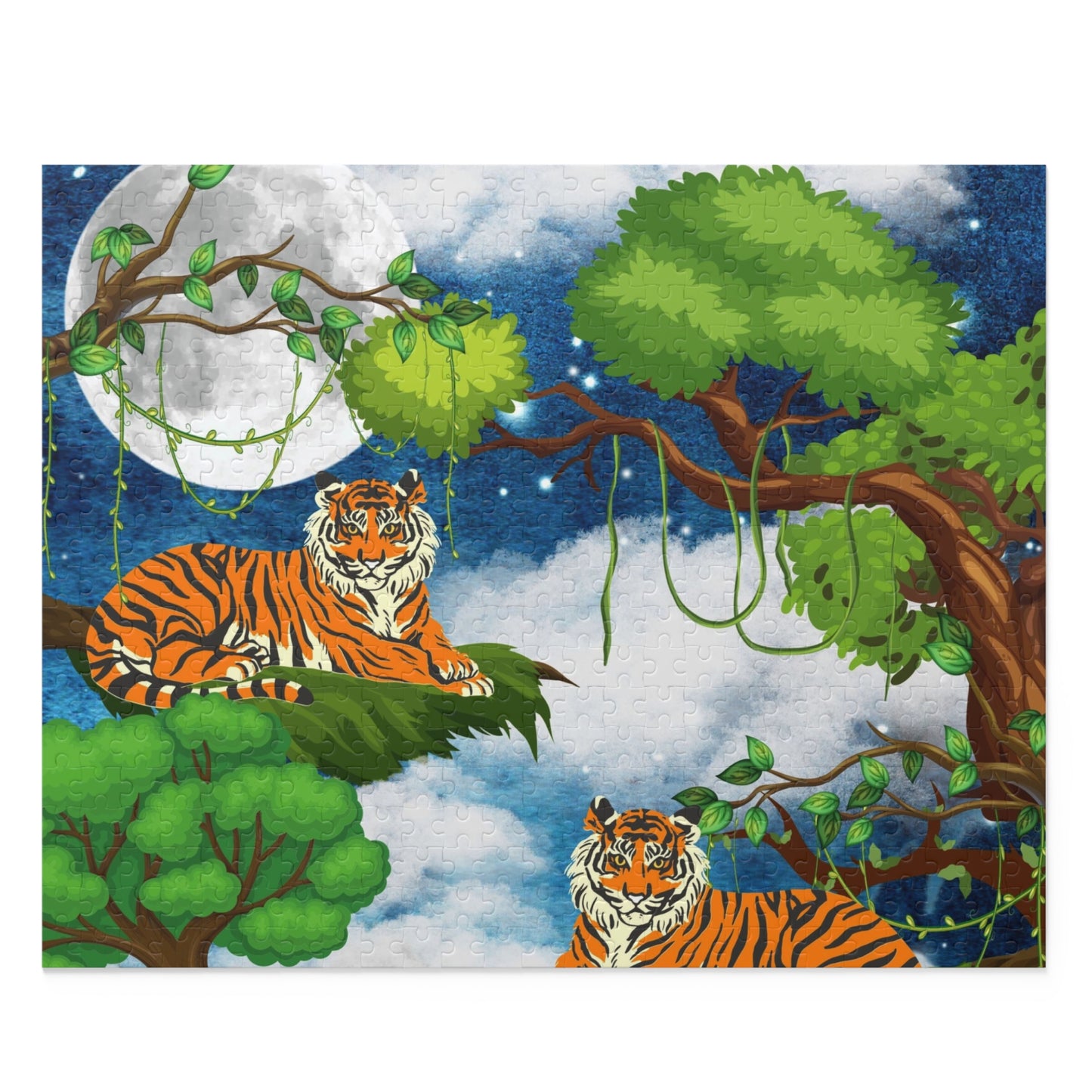 Tropical Tiger Puzzle - 120, 252 & 500-Piece Options | Jungle Wildlife Art
