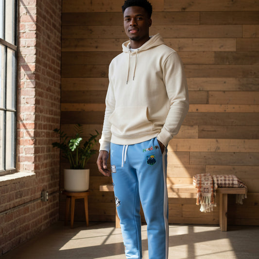 Travel-Themed Graphic Athletic Joggers, Unisex Performance Pants