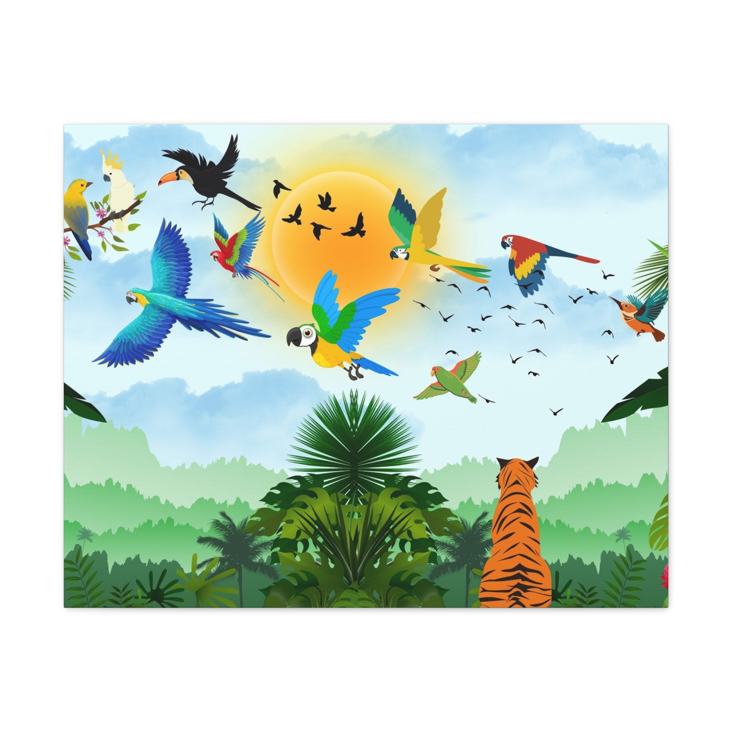 Tropical Bird Canvas, Rainforest, Wild Life Wall Art, Home Decor, Gallery Wrap