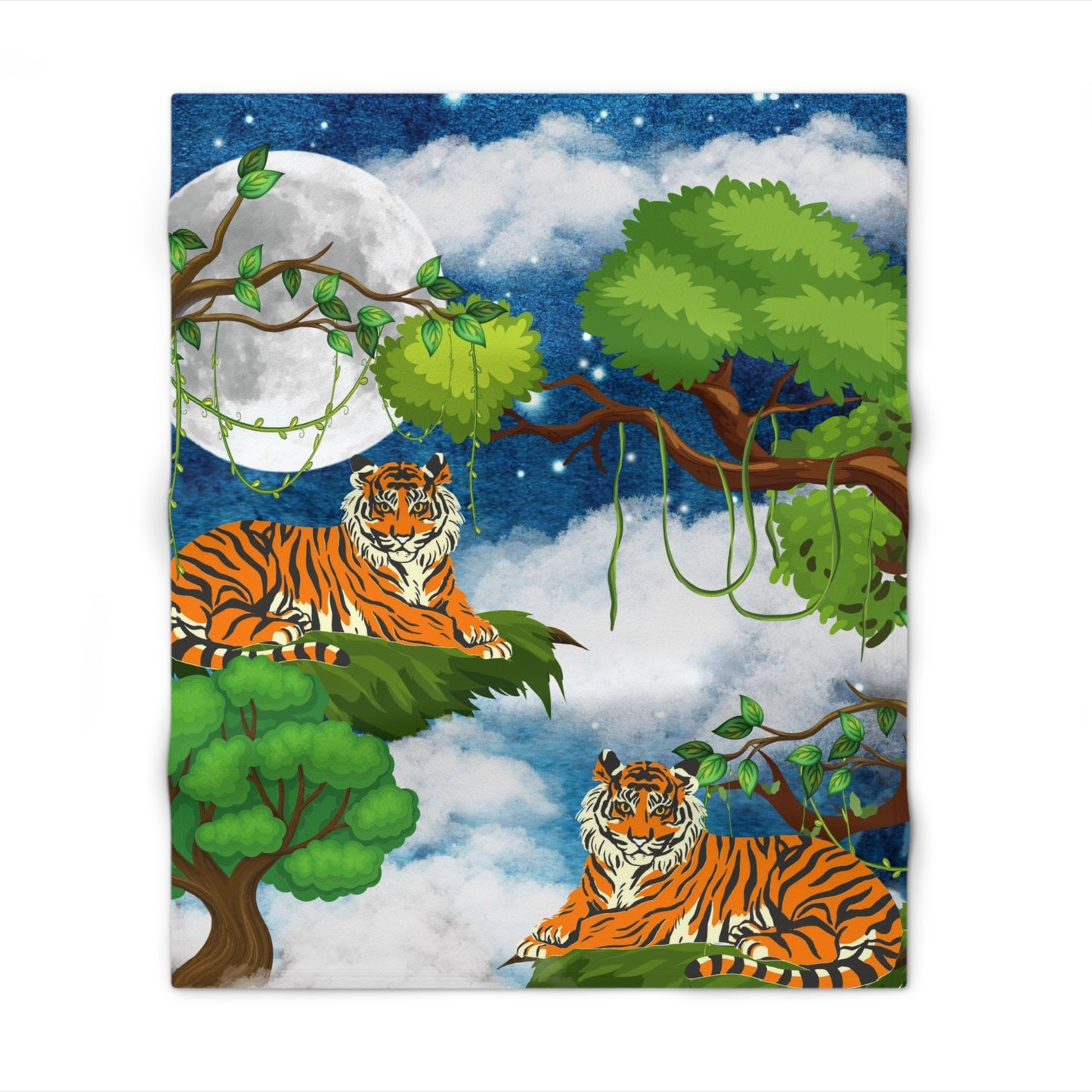 Tiger Jungle Throw Blanket, Cozy Home Decor, Kids Room Blanket, Nature Inspired