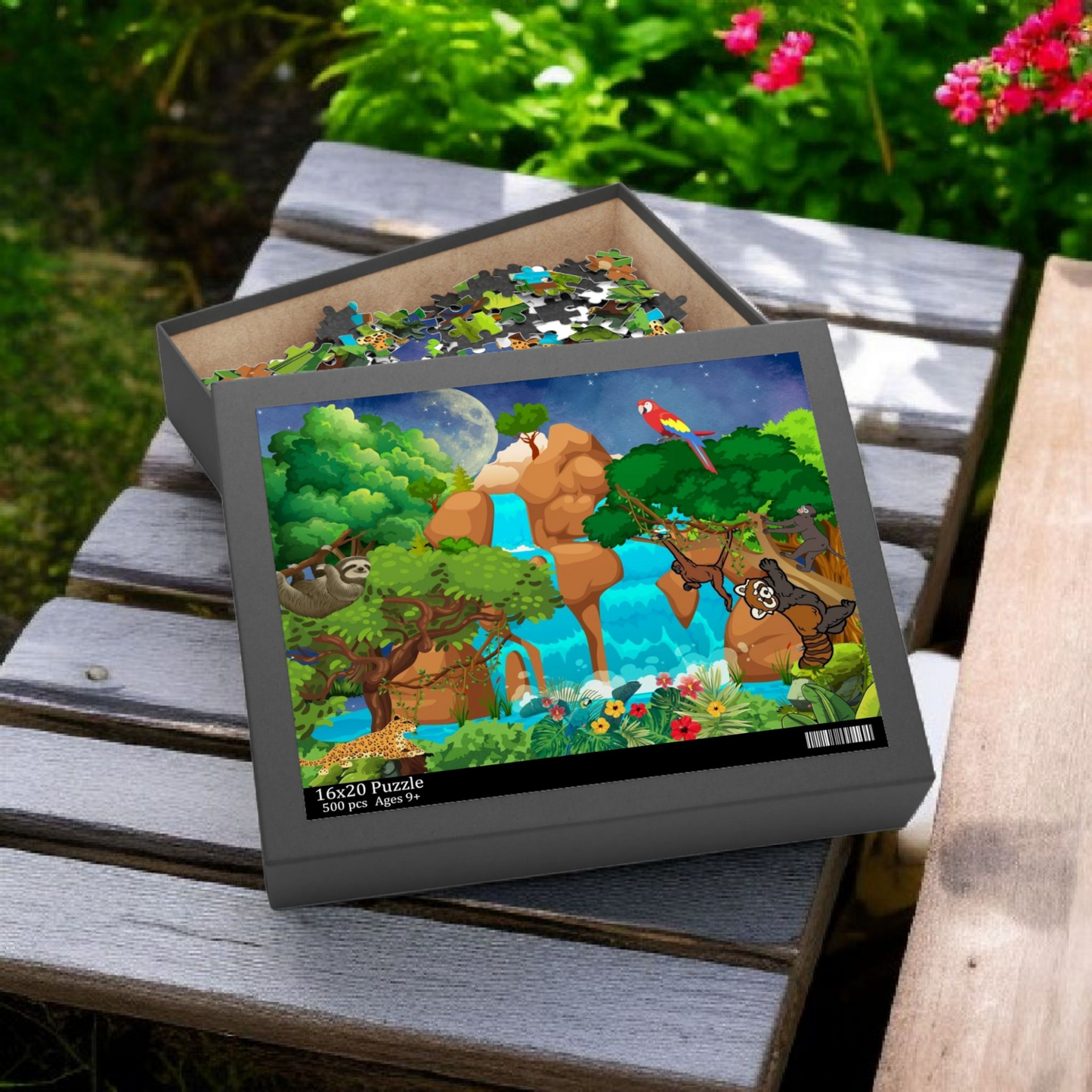 Vibrant Jungle Adventure Puzzle | 120, 252 & 500-Piece Options | Ideal Family Game Night