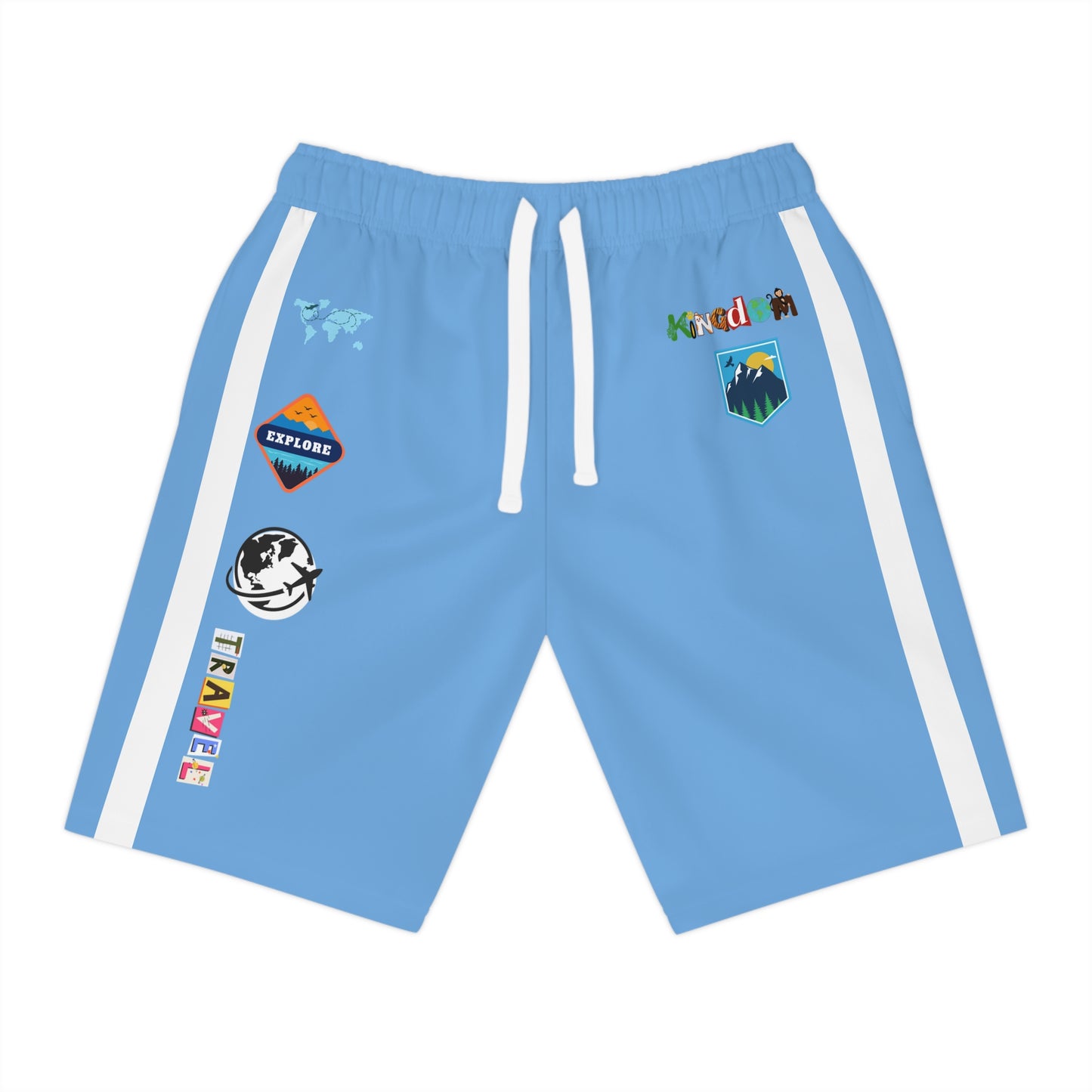 Adventure-Inspired Athletic Shorts, Casual Gym Wear, Perfect for Summer Activities