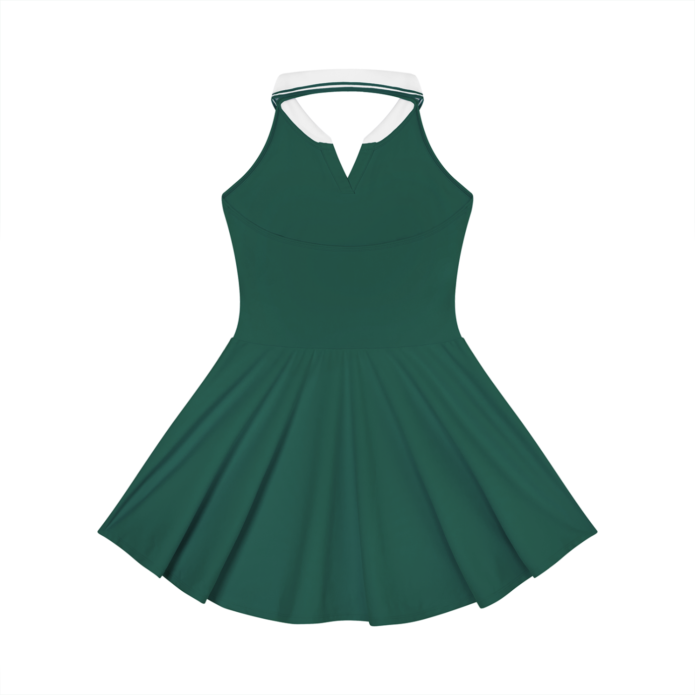 Brazil Flag Themed Women's Collared Halter A-Line Tennis Dress