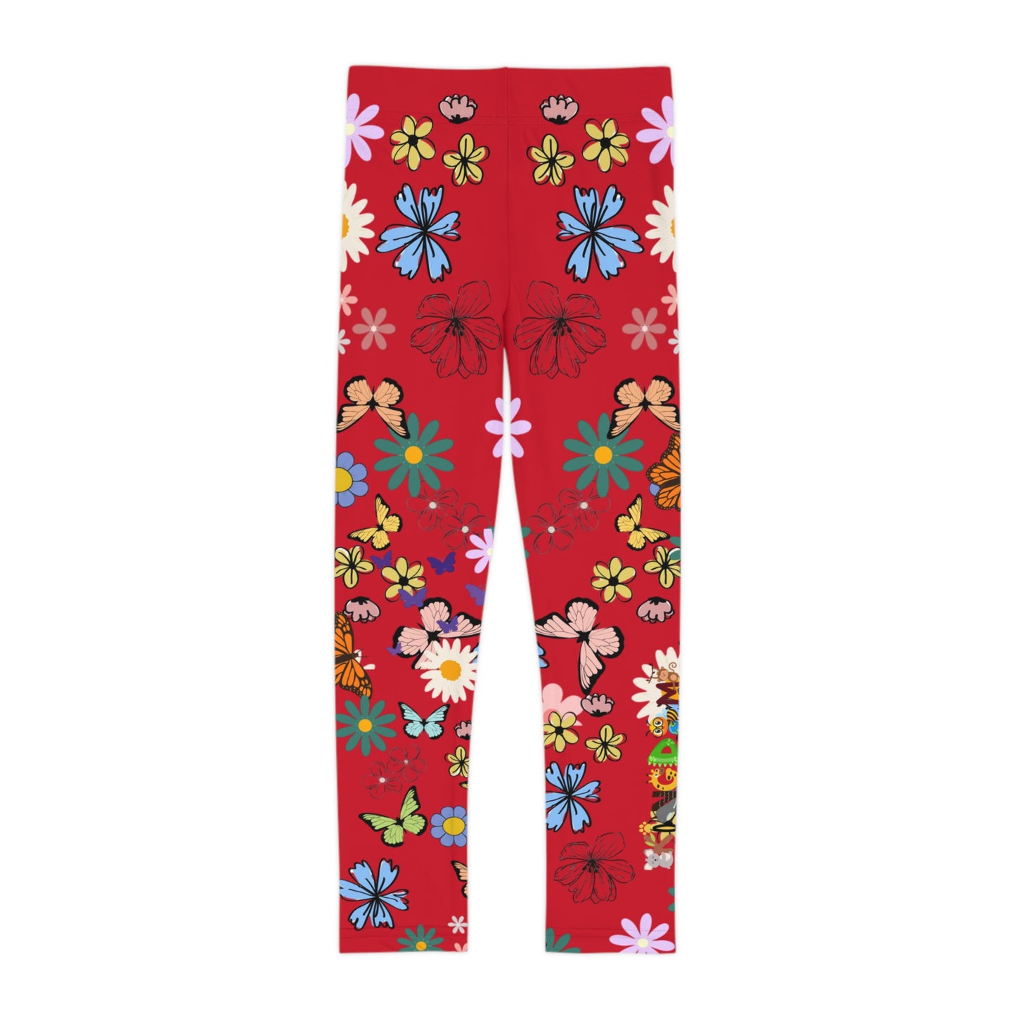 Colorful Floral Kids Leggings - Playful Butterfly & Flower Design