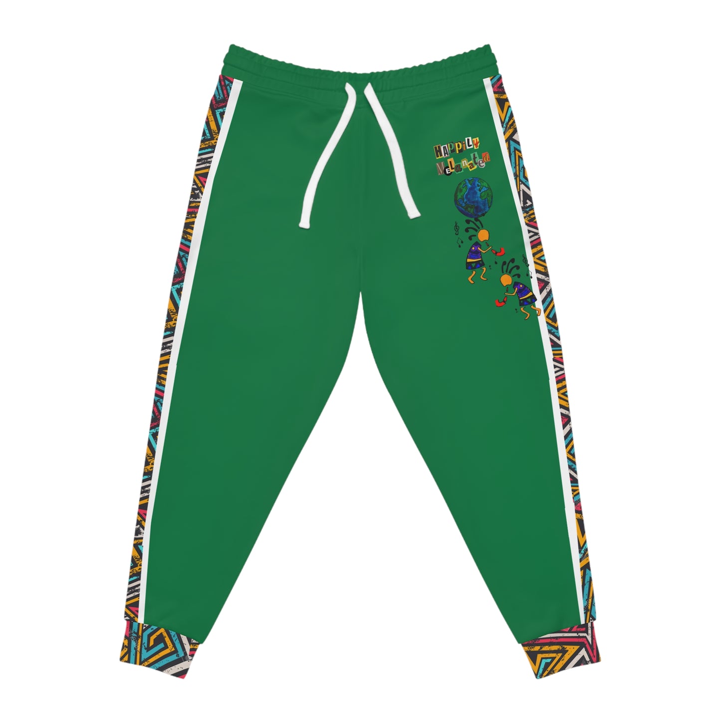 Handcrafted Afro Music Cartoon Art Athletic Joggers, Unisex Sweatpants