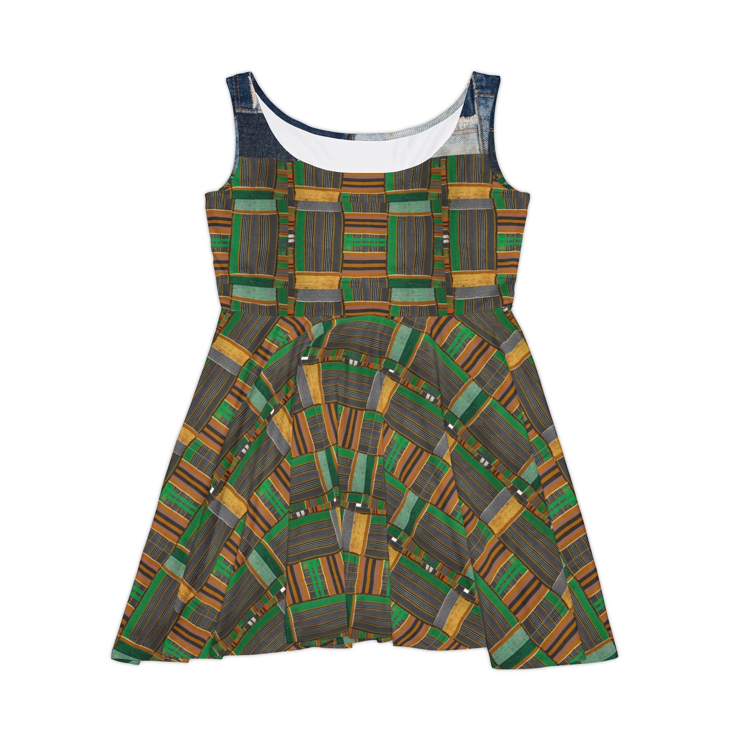 African Kente Print Skater Dress