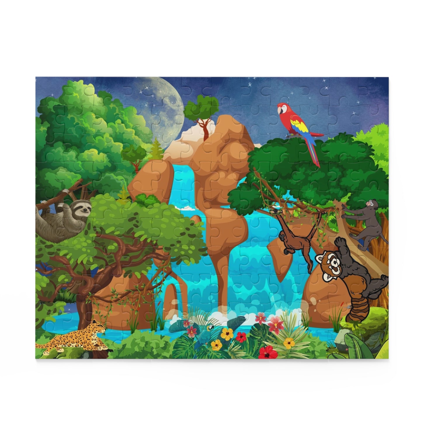 Vibrant Jungle Adventure Puzzle | 120, 252 & 500-Piece Options | Ideal Family Game Night